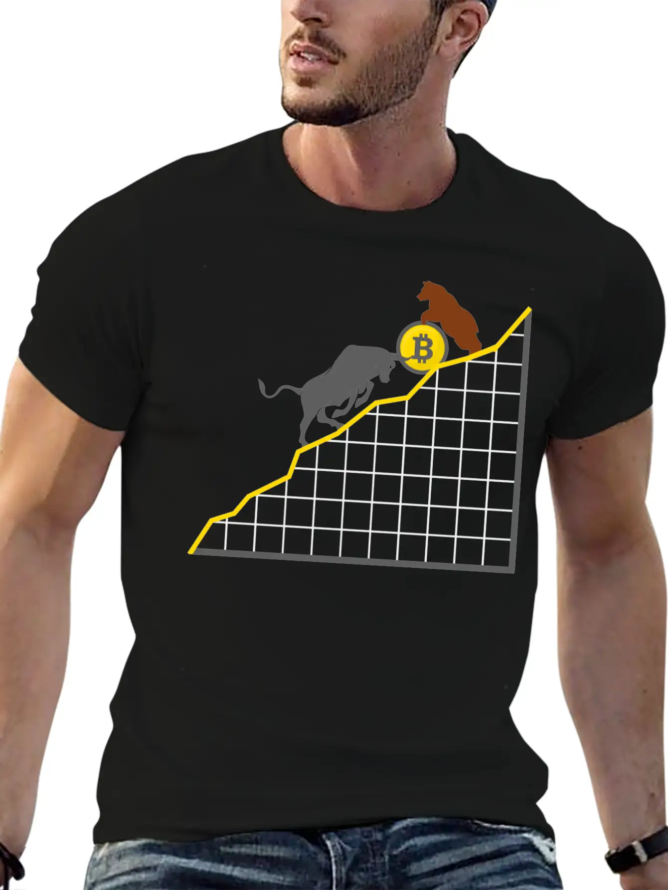Bitcoin To The Moon - Blockchain Crypto Miner Unisex Short Sleeve Soft Cotton T-Shirt – Casual Everyday Wear