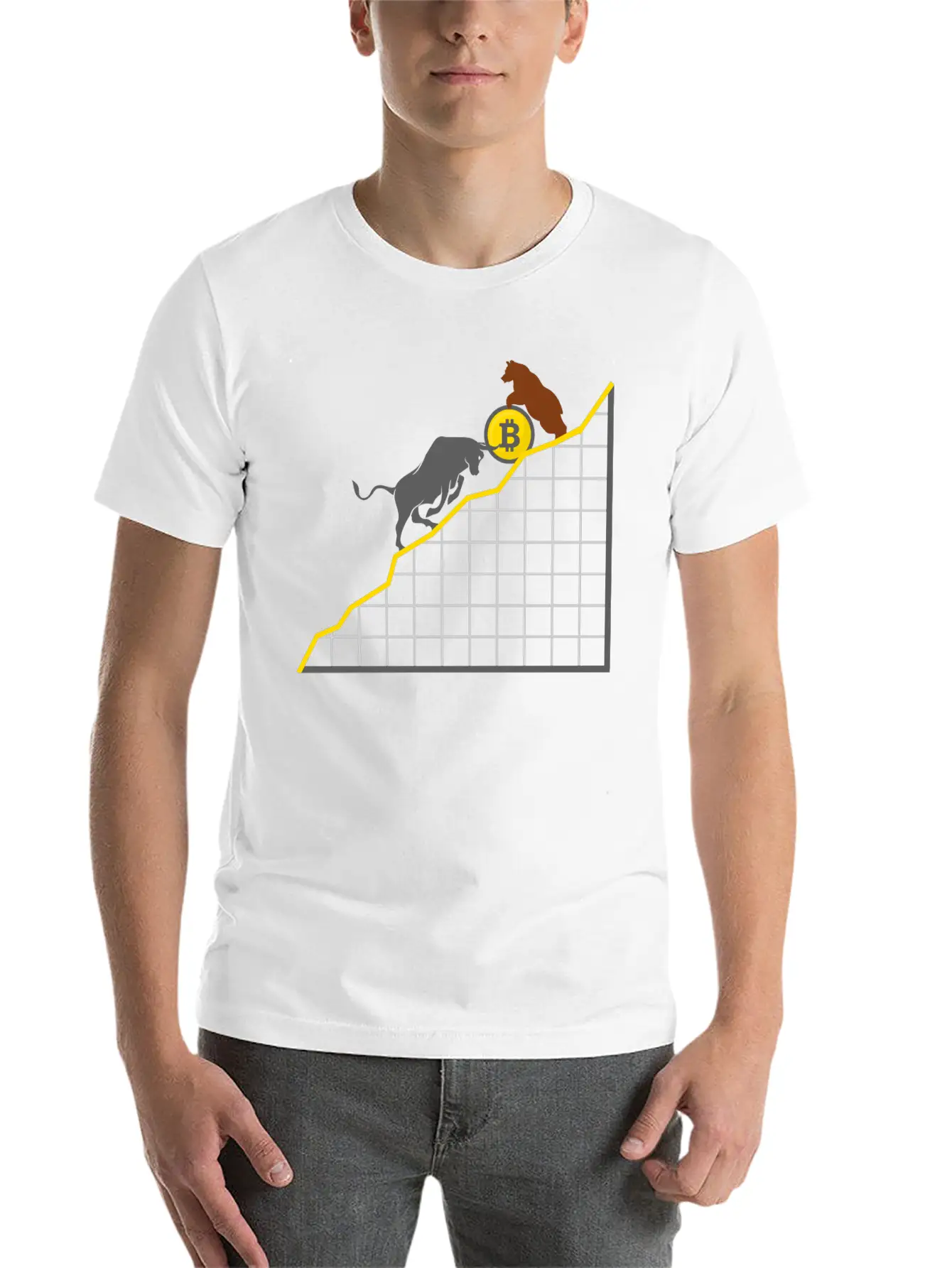 Bitcoin To The Moon - Blockchain Crypto Miner Unisex Short Sleeve Soft Cotton T-Shirt – Casual Everyday Wear