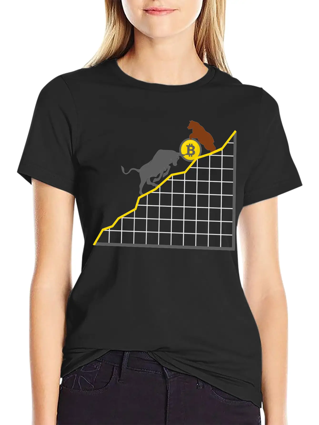 Bitcoin To The Moon - Blockchain Crypto Miner Unisex Short Sleeve Soft Cotton T-Shirt – Casual Everyday Wear