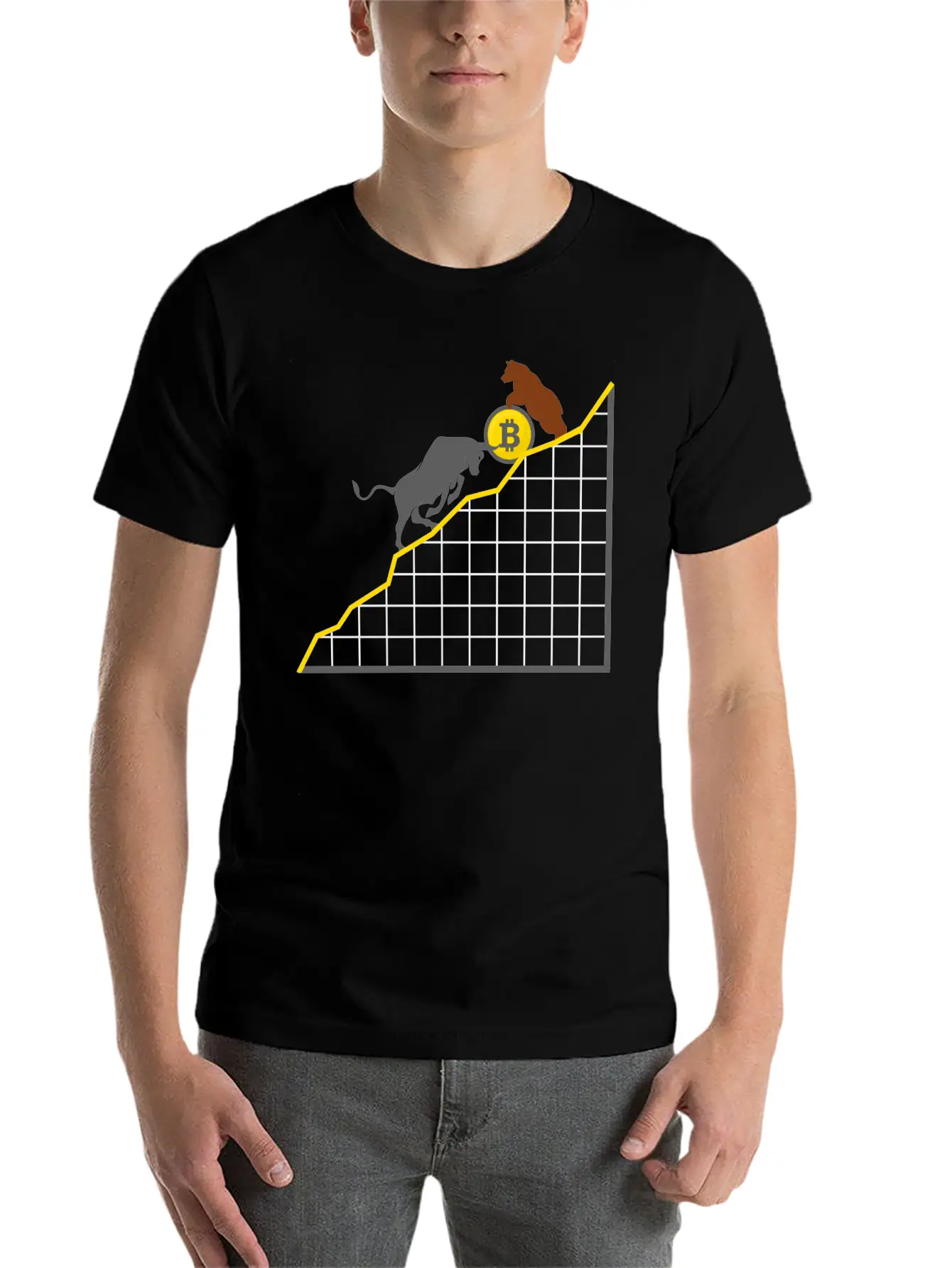 Bitcoin To The Moon - Blockchain Crypto Miner Unisex Short Sleeve Soft Cotton T-Shirt – Casual Everyday Wear