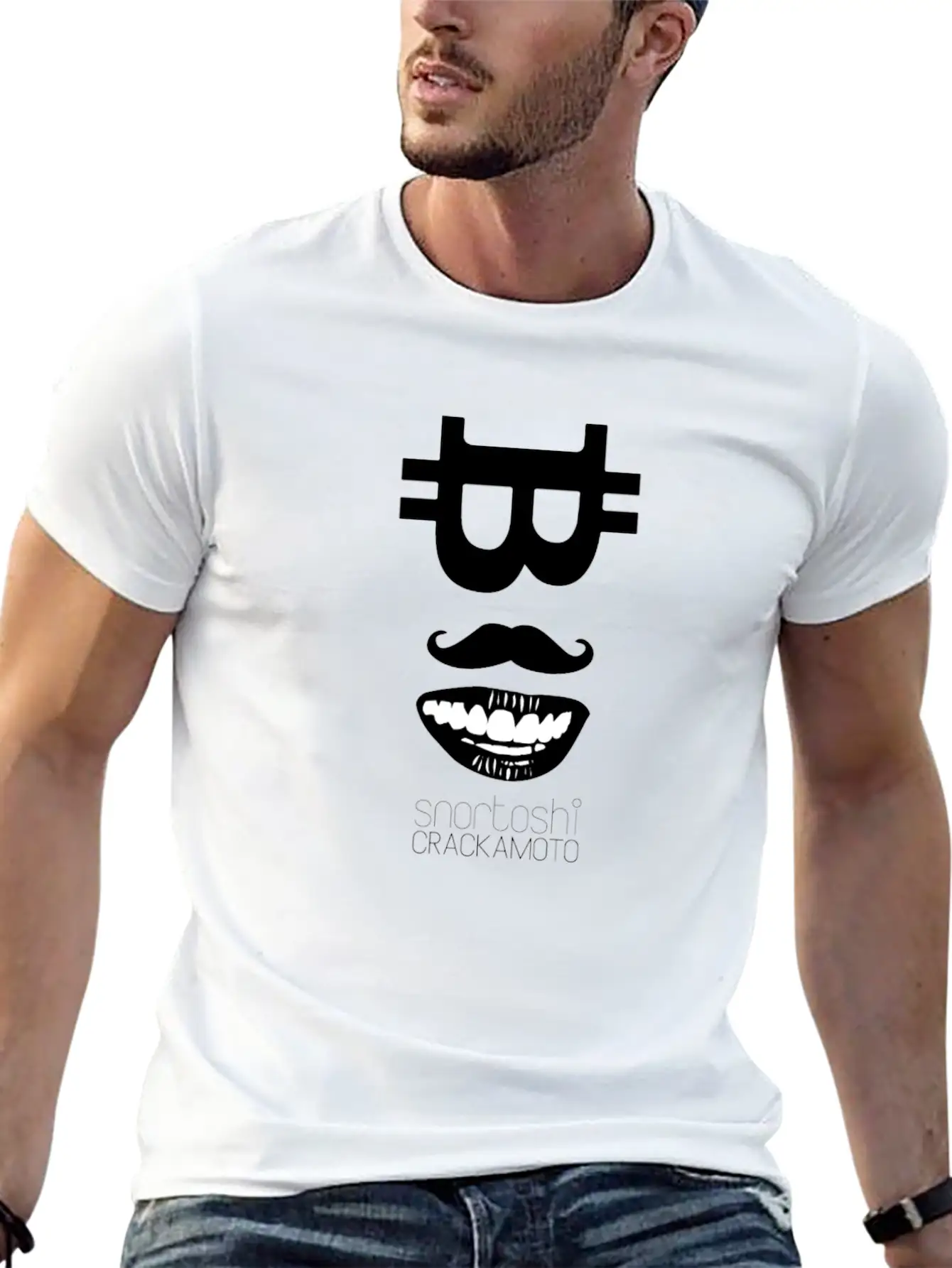 Bitcoin Tshirt - Snortoshi Crackamoto Unisex Short Sleeve Soft Cotton T-Shirt – Casual Everyday Wear