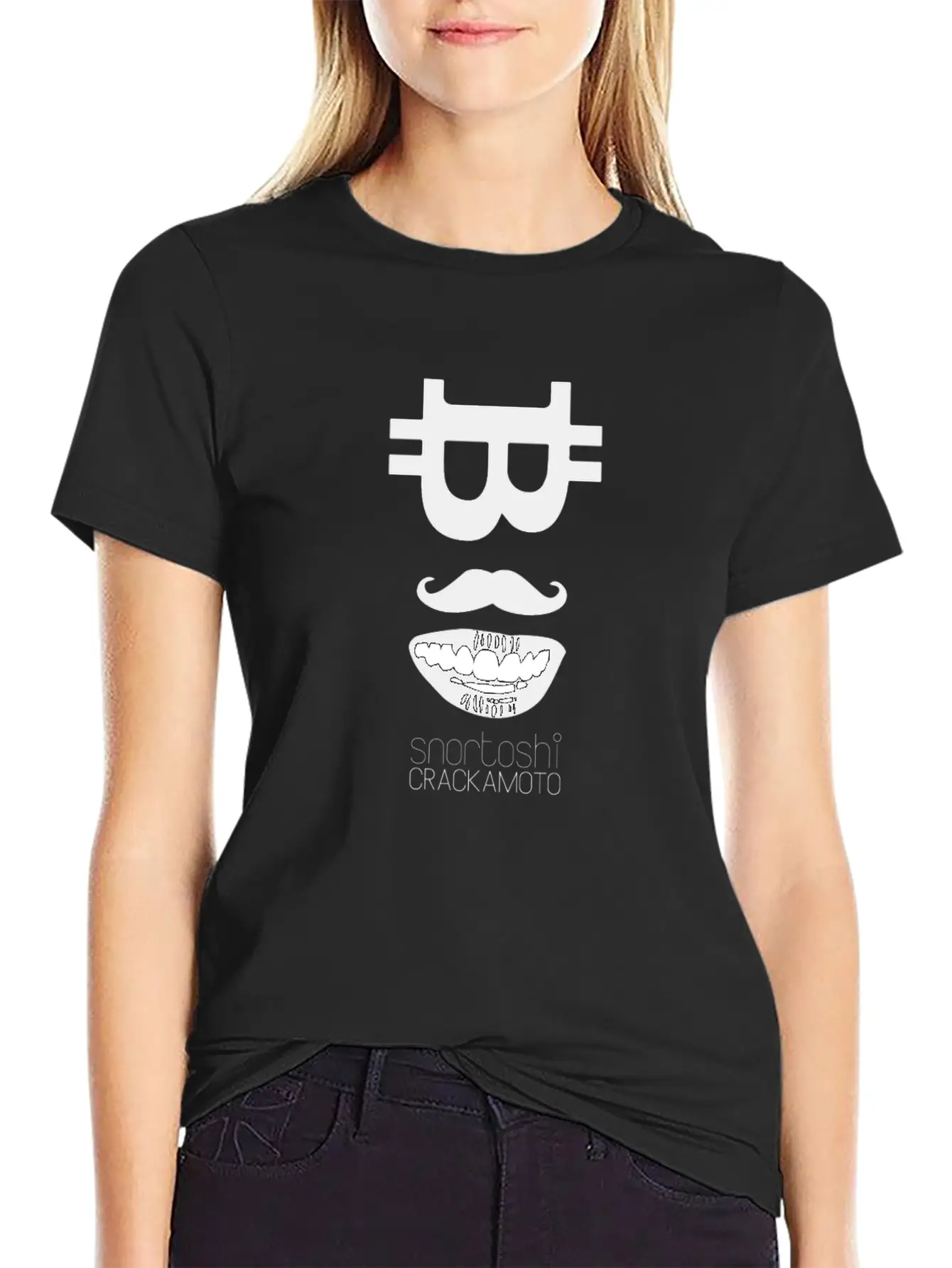 Bitcoin Tshirt - Snortoshi Crackamoto Unisex Short Sleeve Soft Cotton T-Shirt – Casual Everyday Wear