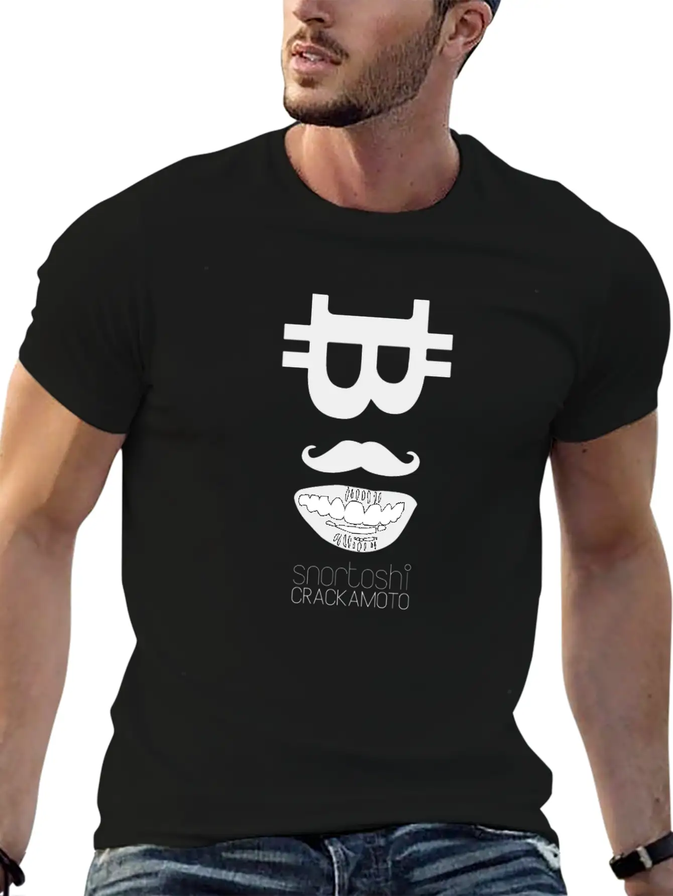 Bitcoin Tshirt - Snortoshi Crackamoto Unisex Short Sleeve Soft Cotton T-Shirt – Casual Everyday Wear