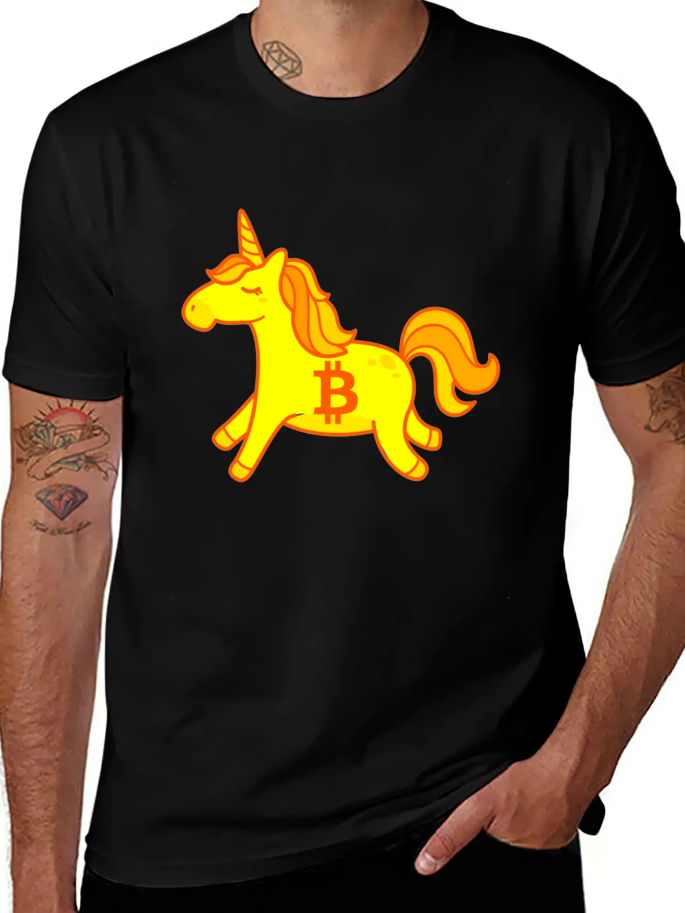 Bitcoin Unicorn - Blockchain HODL Cryptocurrency Timeless Short Sleeve Tee – Comfy And Minimalist Design