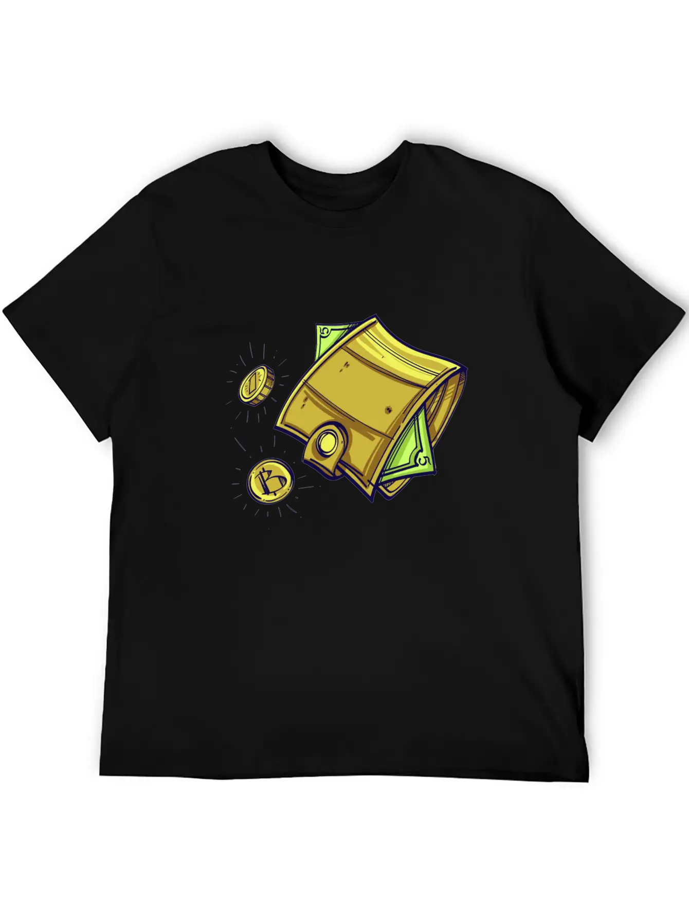 Bitcoin Wallet Color Illustration Stylish Everyday T-Shirt – Unisex Basic Cotton Tee