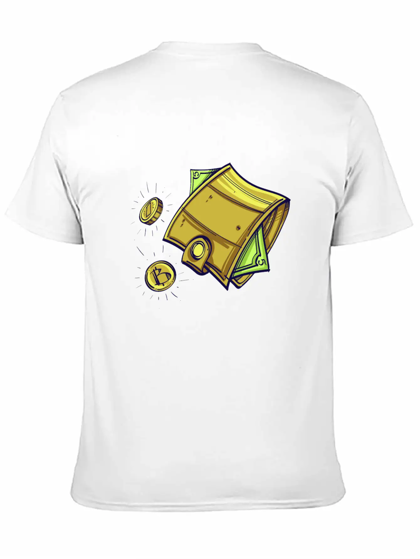 Bitcoin Wallet Color Illustration Stylish Everyday T-Shirt – Unisex Basic Cotton Tee