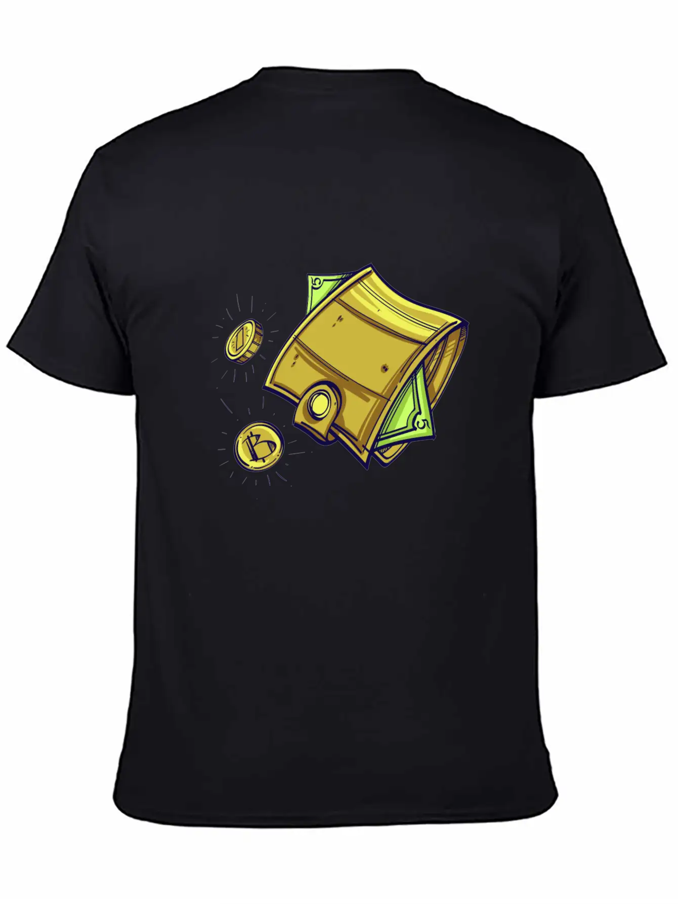 Bitcoin Wallet Color Illustration Stylish Everyday T-Shirt – Unisex Basic Cotton Tee