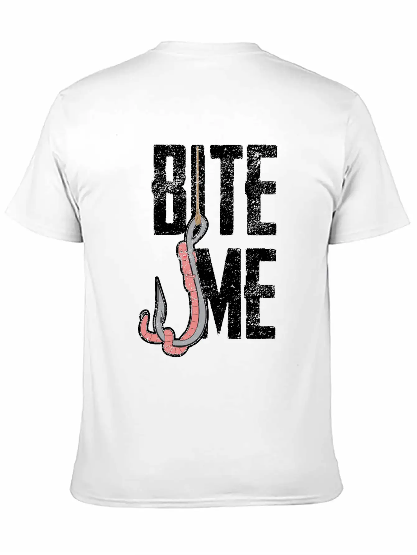 Bite Me - Worm On The Hook Fishing Essential Unisex Summer Tee – Soft Cotton Casual Fit
