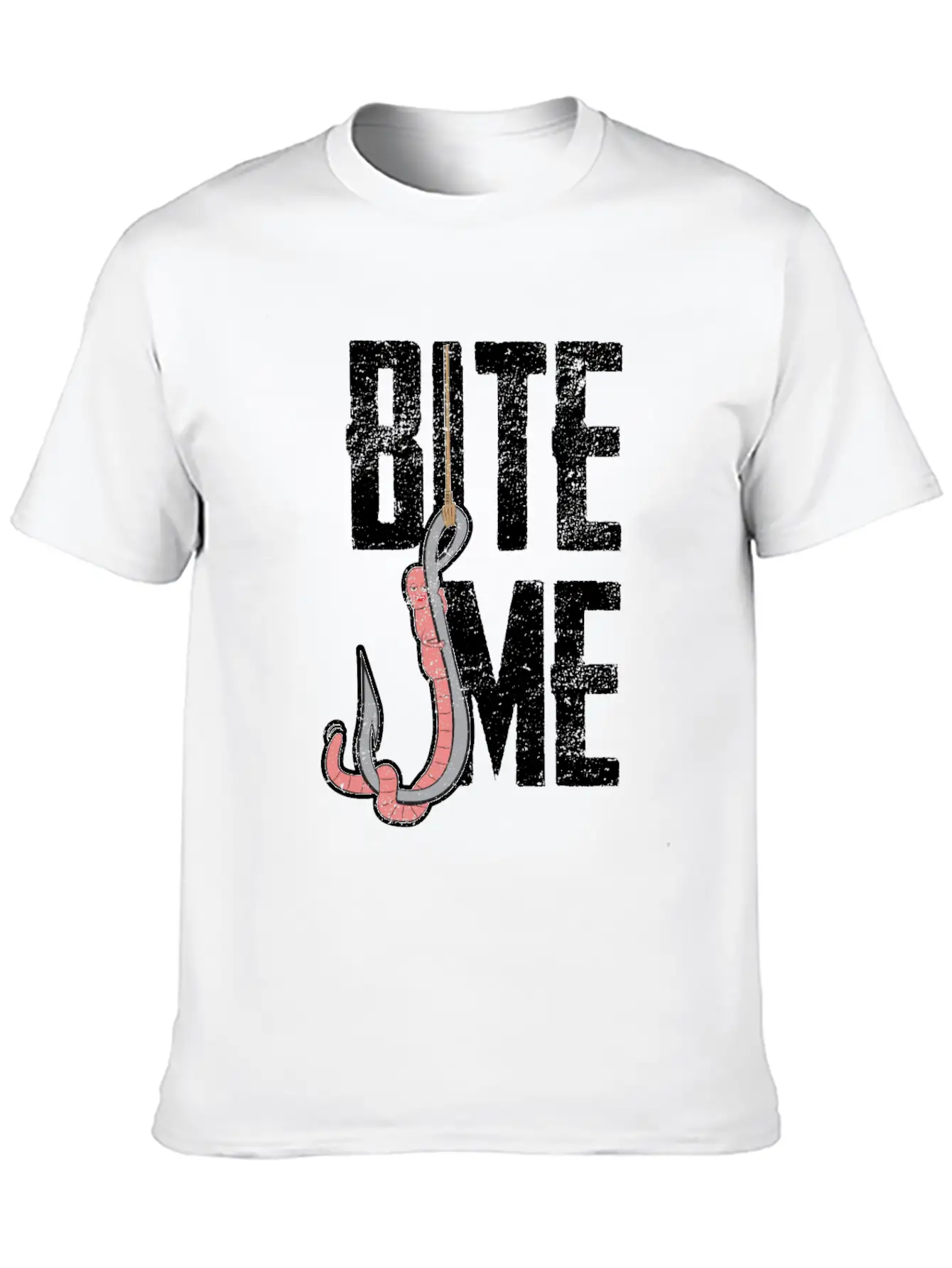 Bite Me - Worm On The Hook Fishing Essential Unisex Summer Tee – Soft Cotton Casual Fit