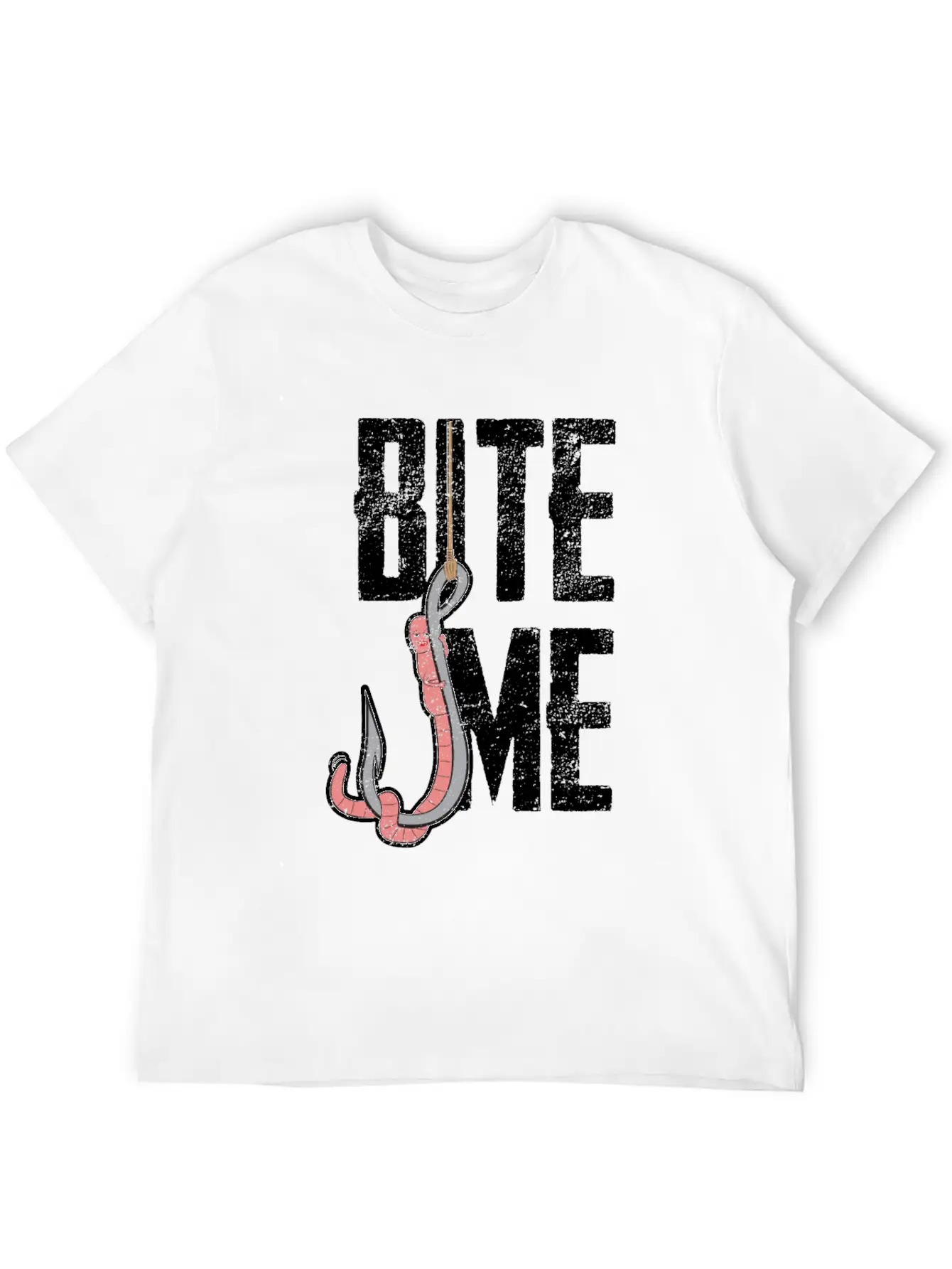 Bite Me - Worm On The Hook Fishing Essential Unisex Summer Tee – Soft Cotton Casual Fit