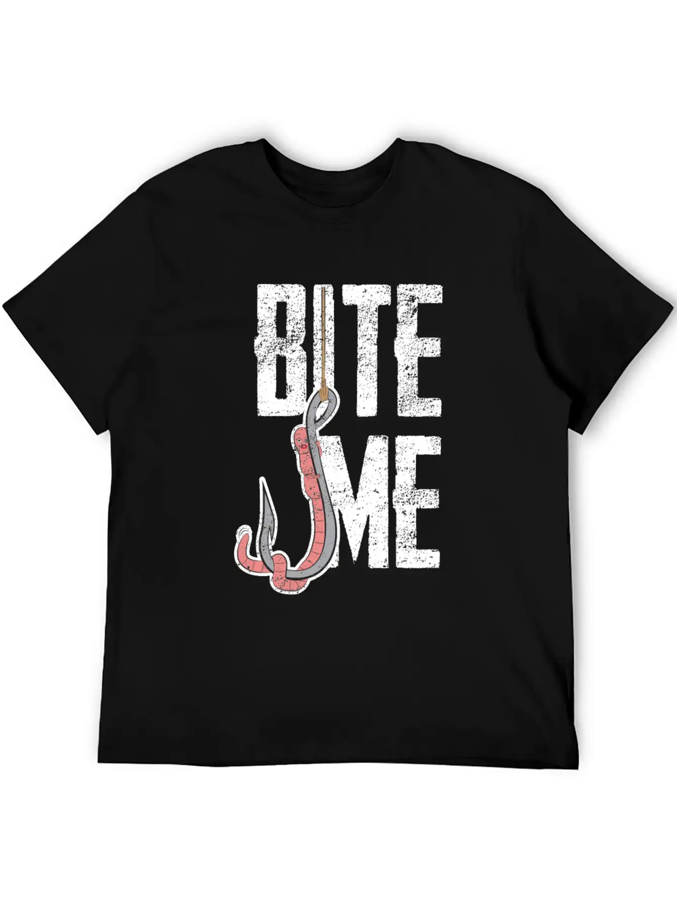 Bite Me - Worm On The Hook Fishing Essential Unisex Summer Tee – Soft Cotton Casual Fit