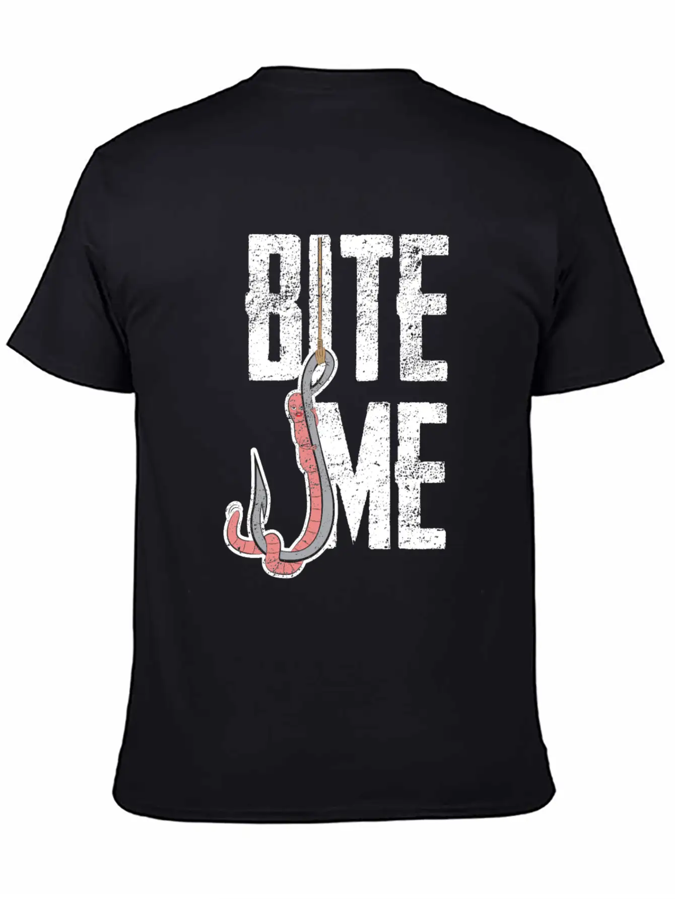 Bite Me - Worm On The Hook Fishing Essential Unisex Summer Tee – Soft Cotton Casual Fit