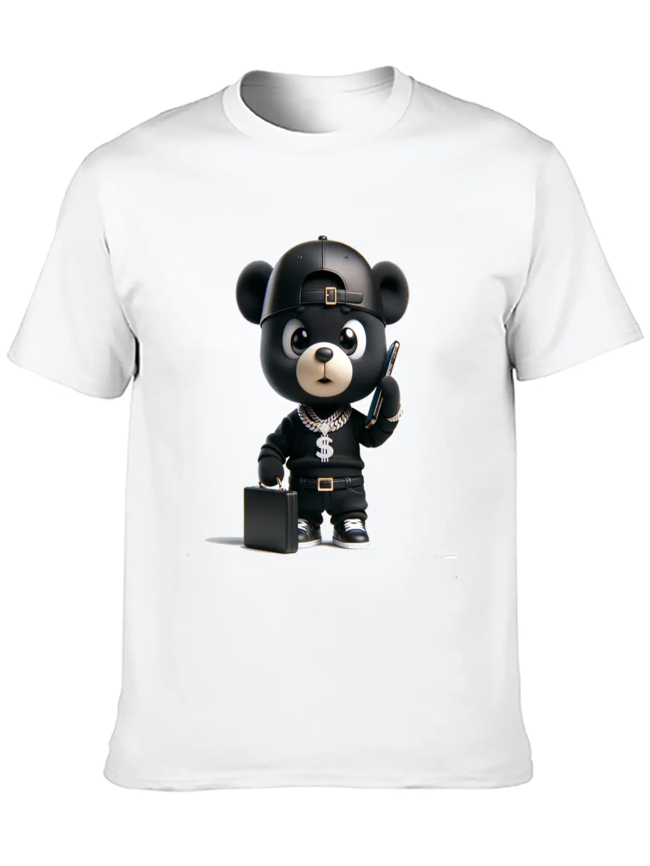 Black Business Bear Stylish Everyday T-Shirt – Unisex Basic Cotton Tee