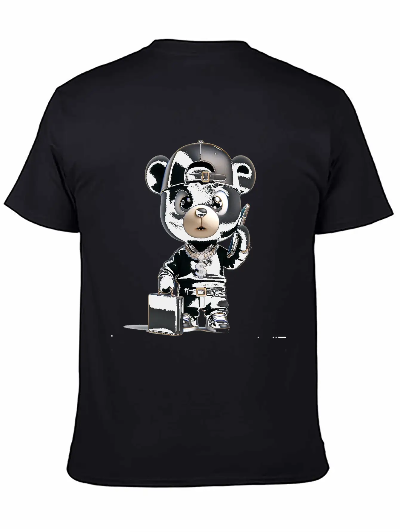 Black Business Bear Stylish Everyday T-Shirt – Unisex Basic Cotton Tee