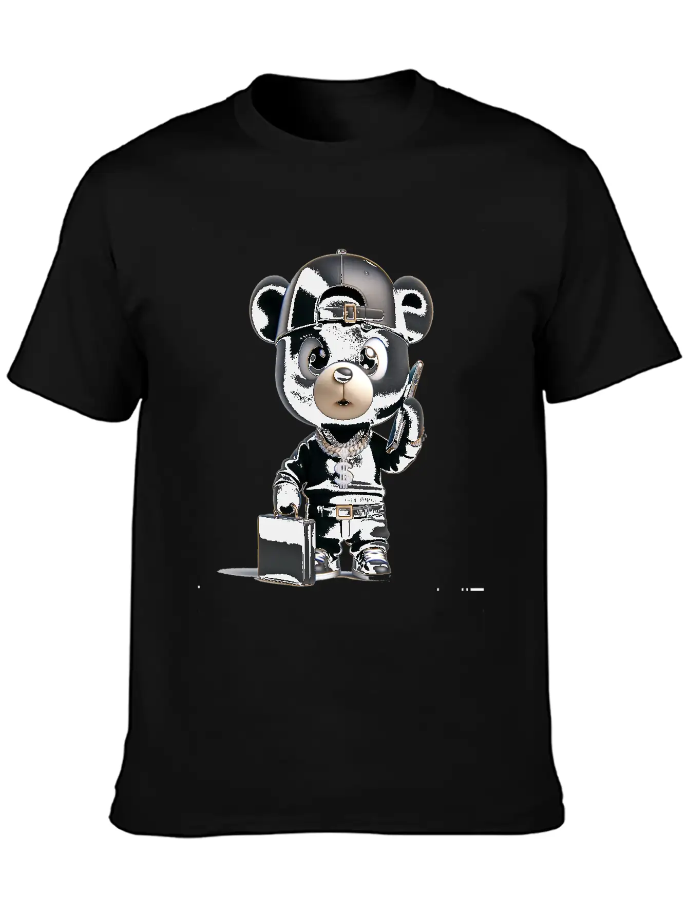 Black Business Bear Stylish Everyday T-Shirt – Unisex Basic Cotton Tee