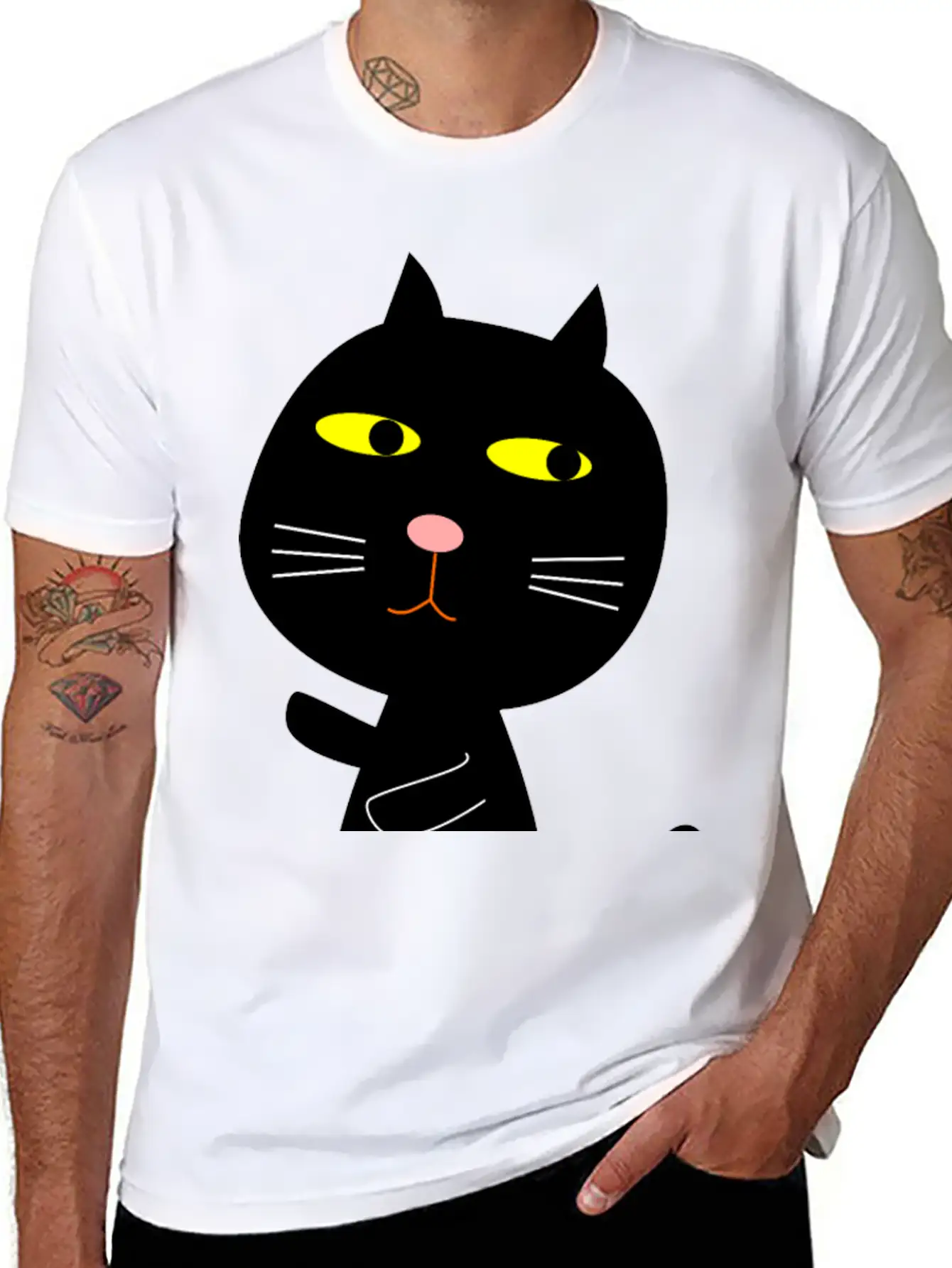 Black Cat Basic Graphic T-Shirt – Daily Comfort In Soft Cotton
