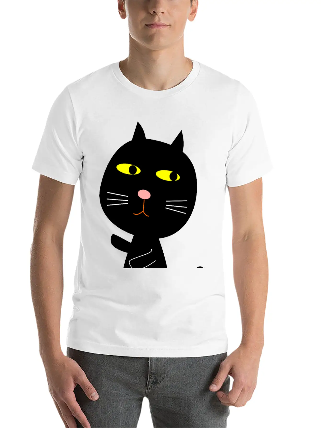 Black Cat Basic Graphic T-Shirt – Daily Comfort In Soft Cotton