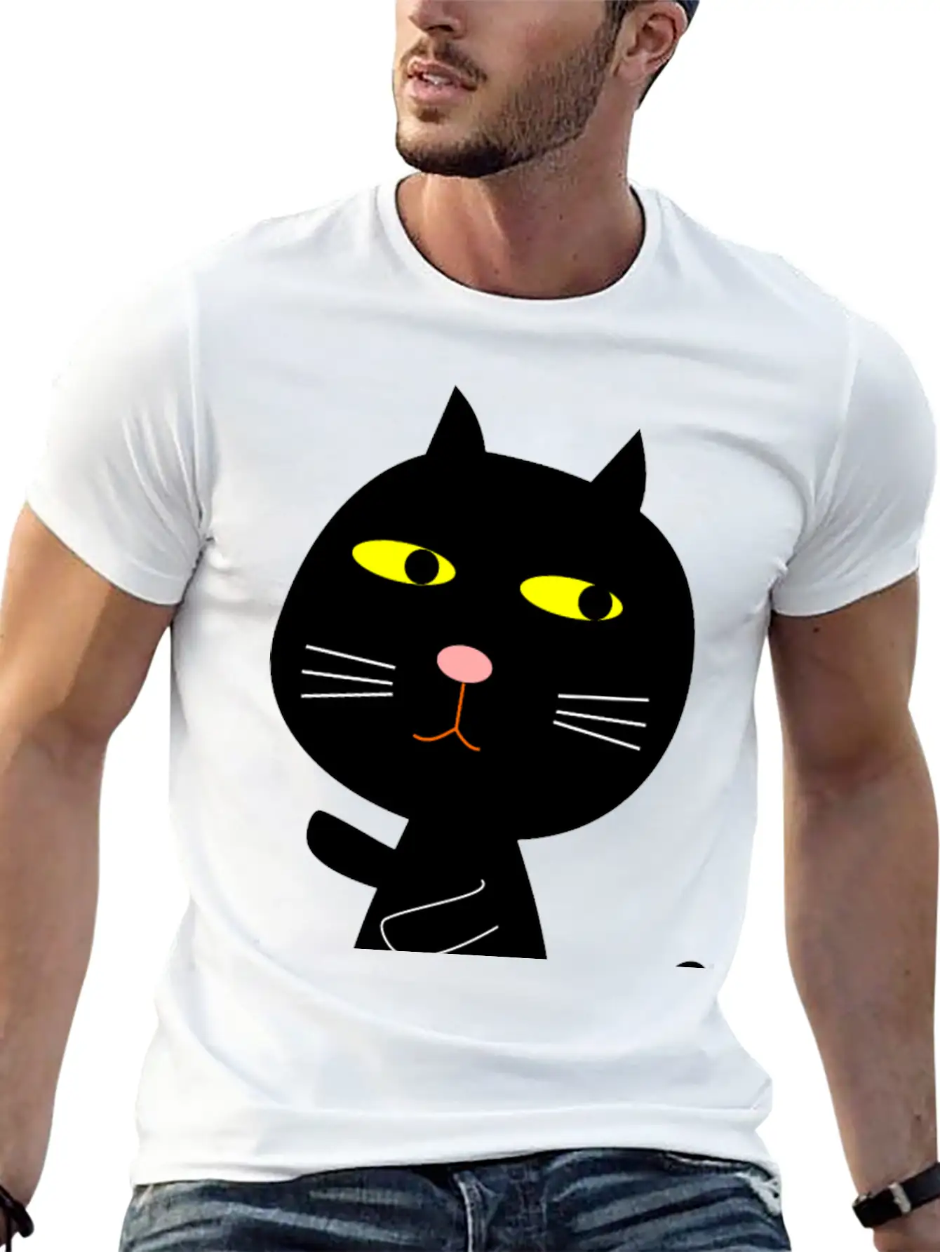 Black Cat Basic Graphic T-Shirt – Daily Comfort In Soft Cotton