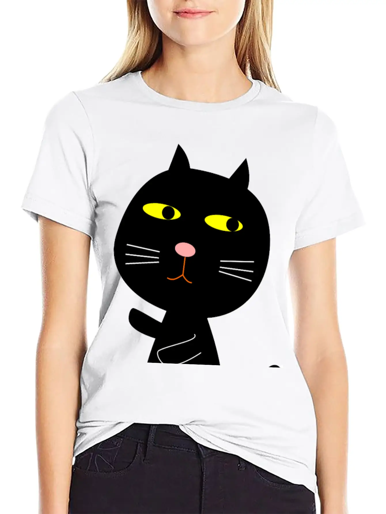 Black Cat Basic Graphic T-Shirt – Daily Comfort In Soft Cotton