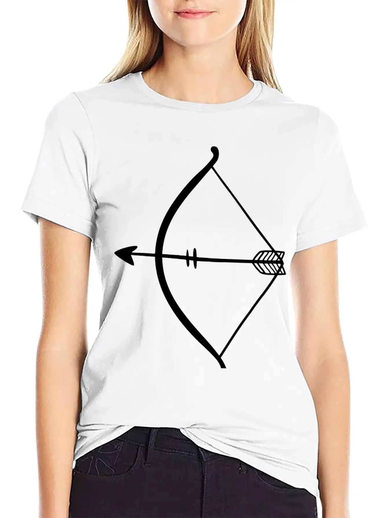 Black Doodle ARROW Unisex Short Sleeve Soft Cotton T-Shirt – Casual Everyday Wear