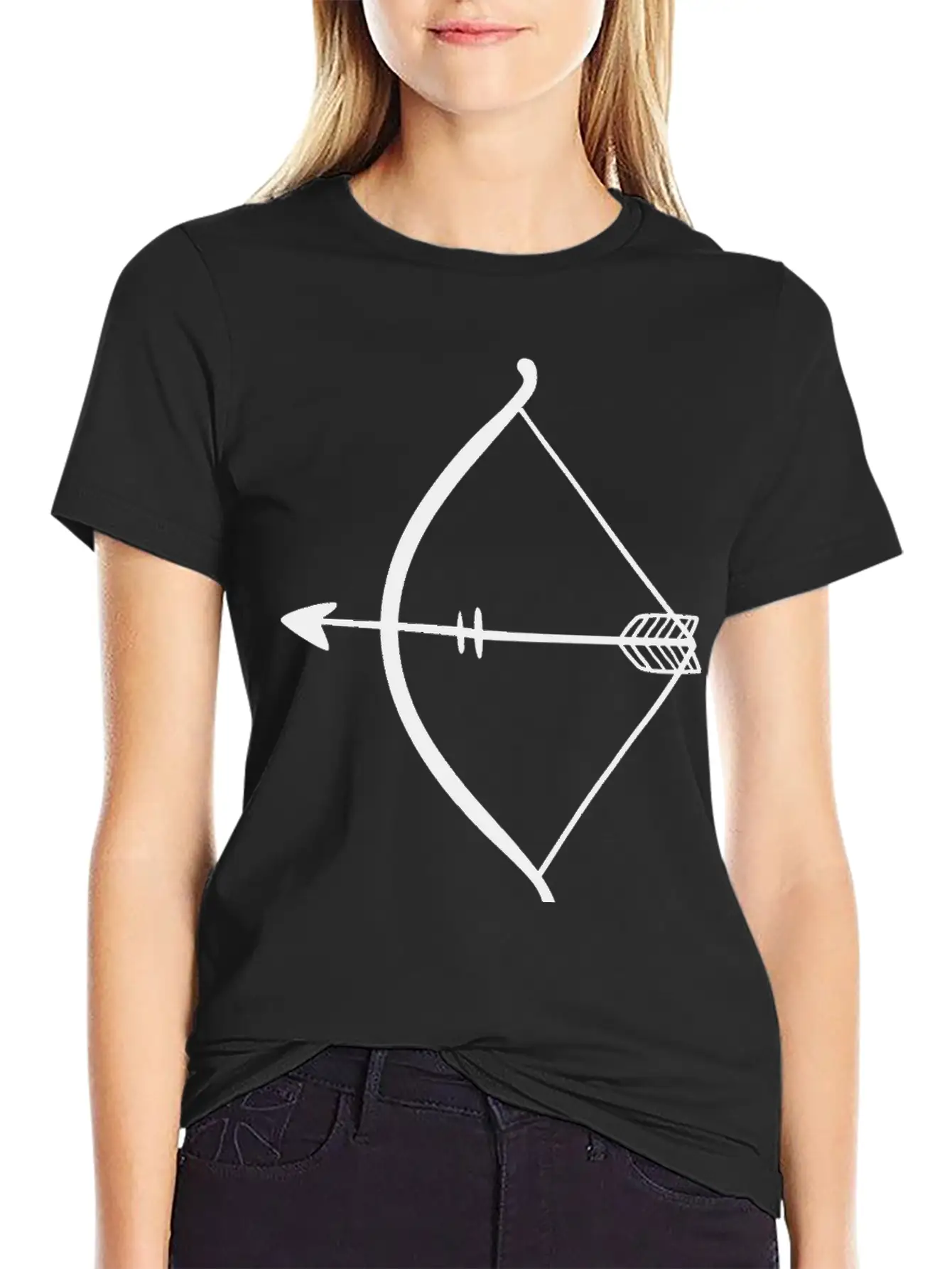 Black Doodle ARROW Unisex Short Sleeve Soft Cotton T-Shirt – Casual Everyday Wear