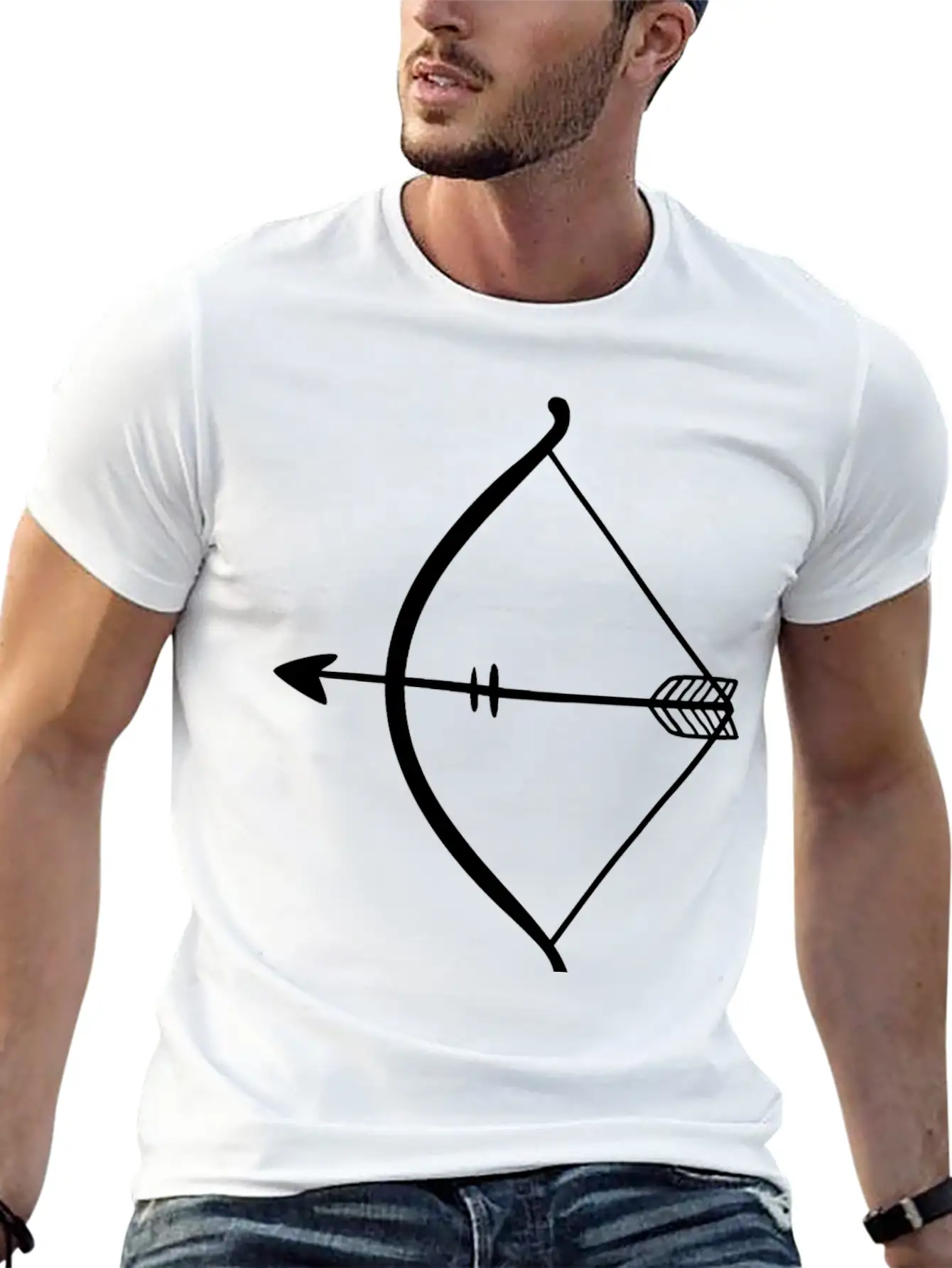 Black Doodle ARROW Unisex Short Sleeve Soft Cotton T-Shirt – Casual Everyday Wear