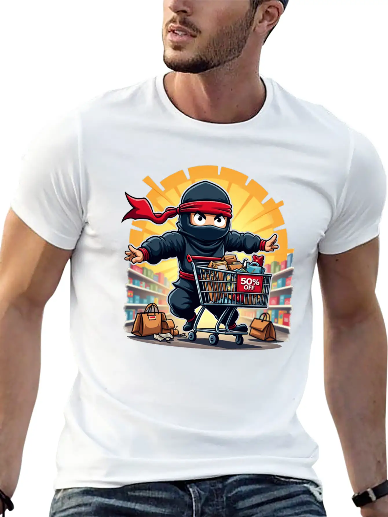 Black Friday: Ninja Shopper Essential Unisex Summer Tee – Soft Cotton Casual Fit