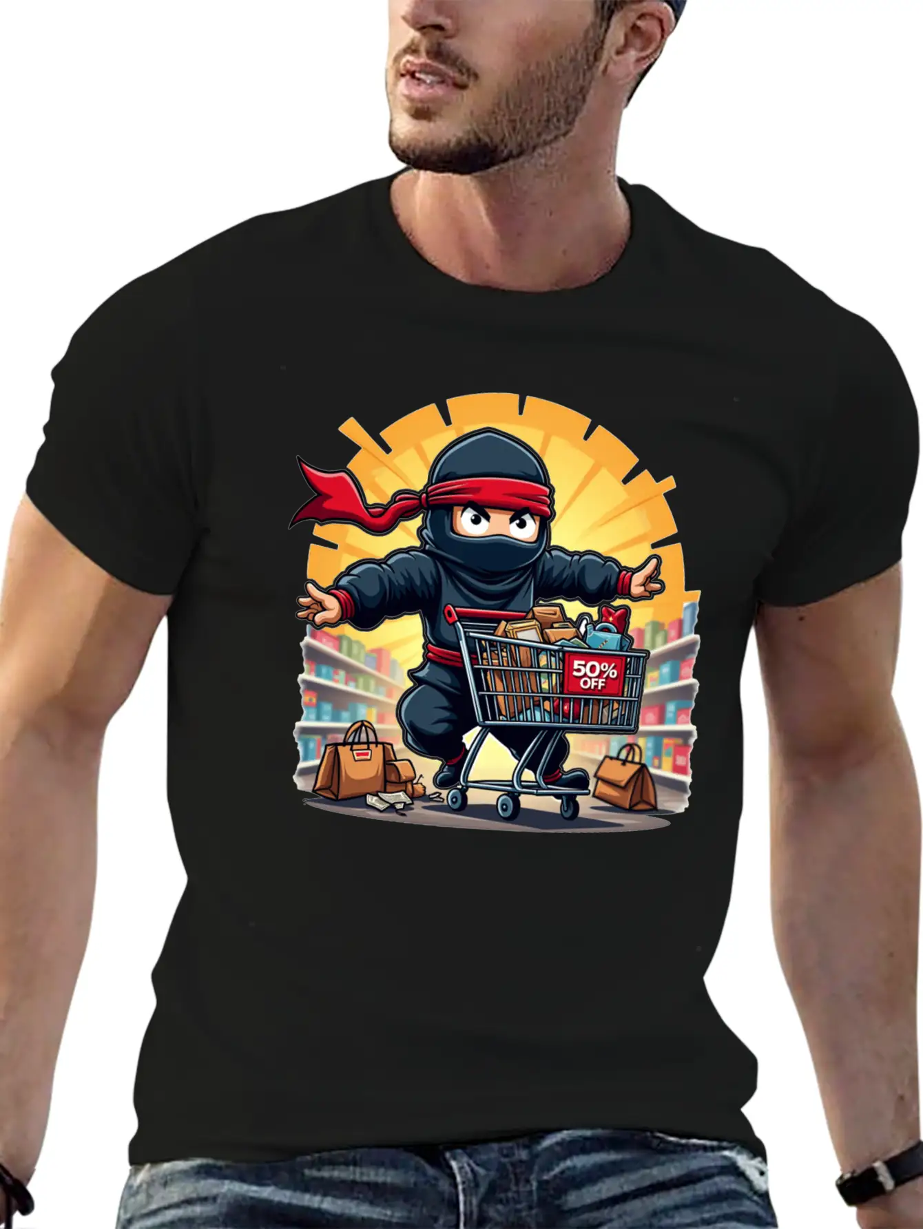 Black Friday: Ninja Shopper Essential Unisex Summer Tee – Soft Cotton Casual Fit