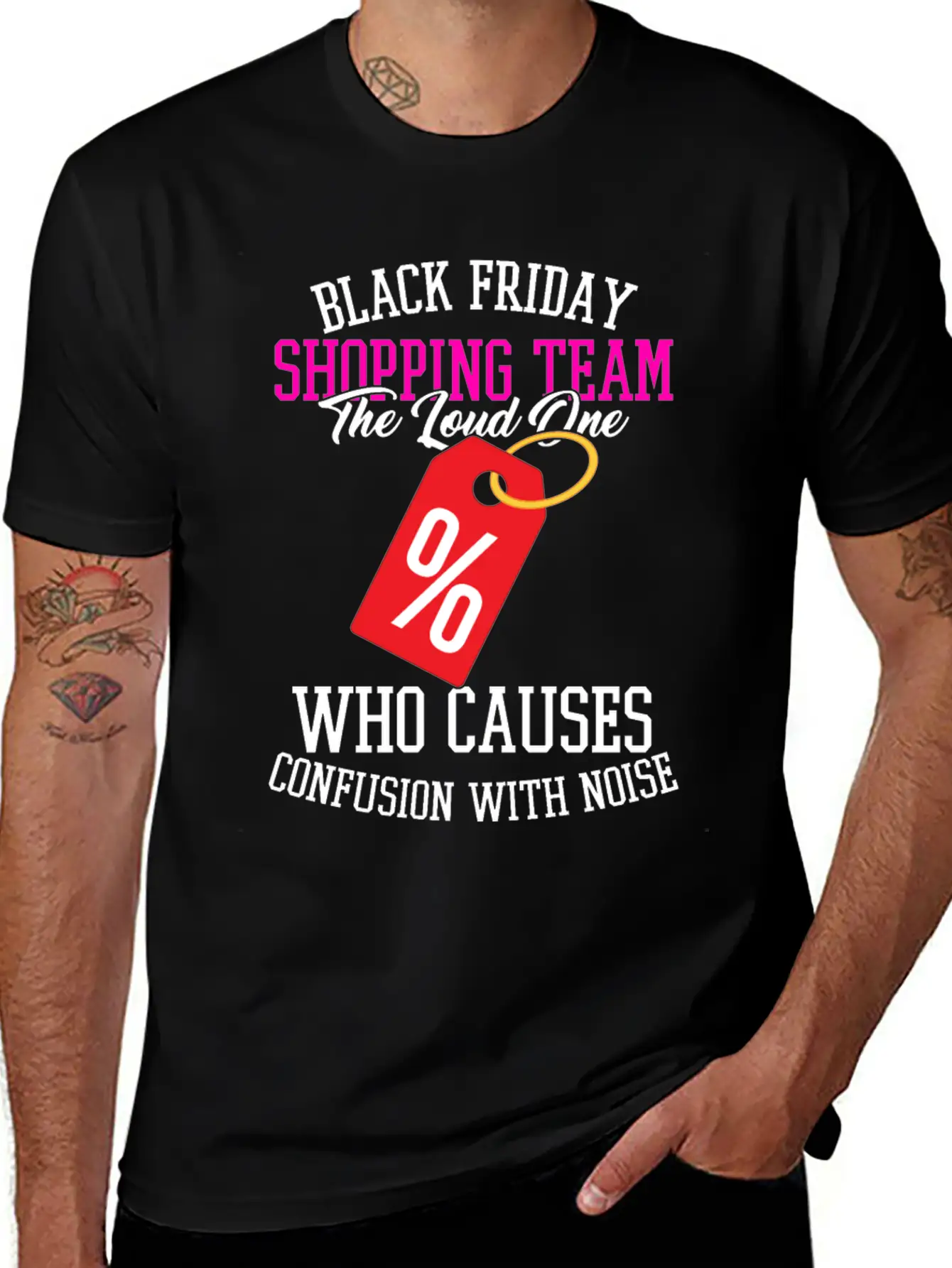 Black Friday Shopping Team The Loud One Who Unisex Casual T-Shirt – Clean Design For Daily Comfort