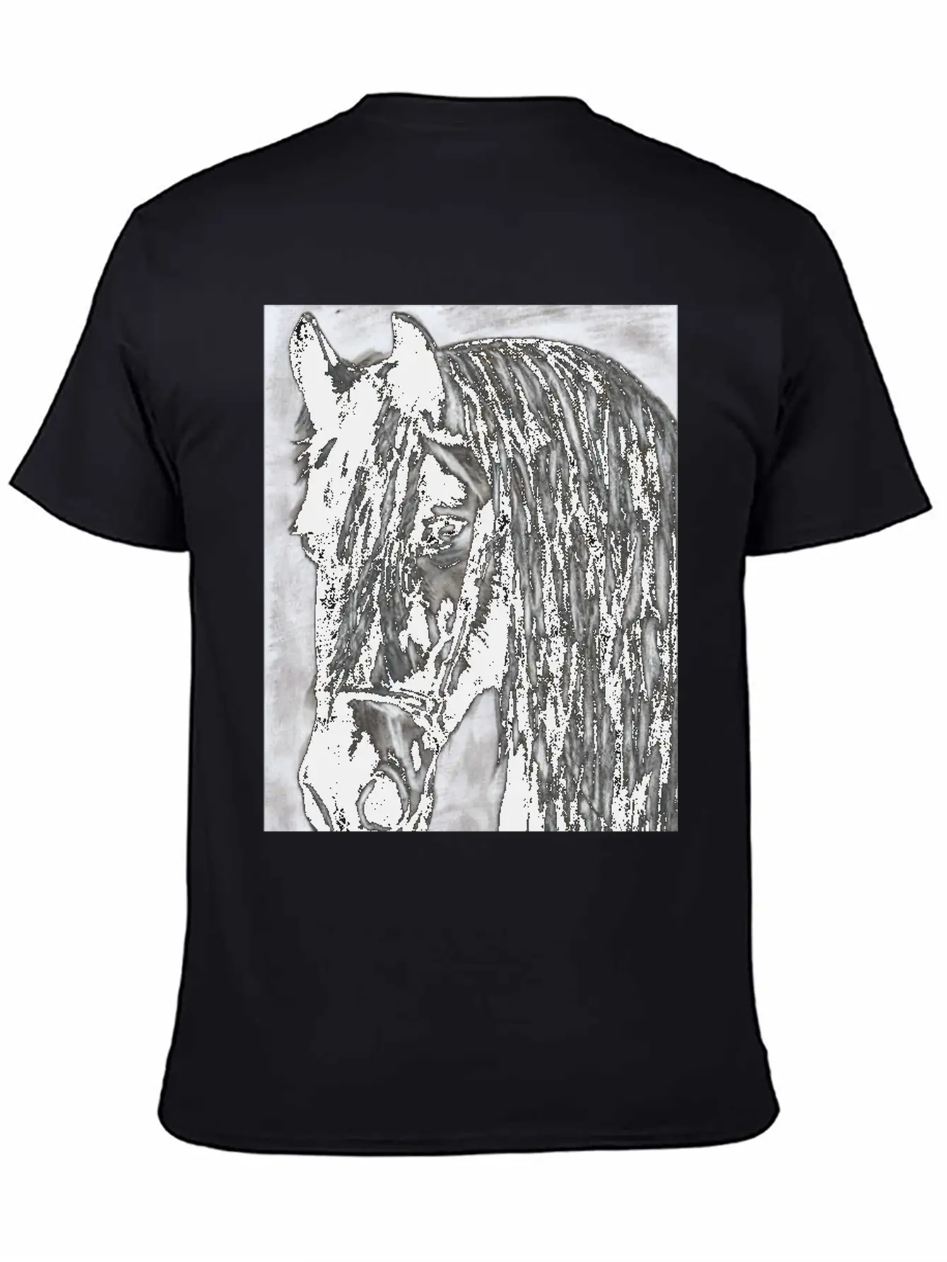 Black Horse Stylish Everyday T-Shirt – Unisex Basic Cotton Tee