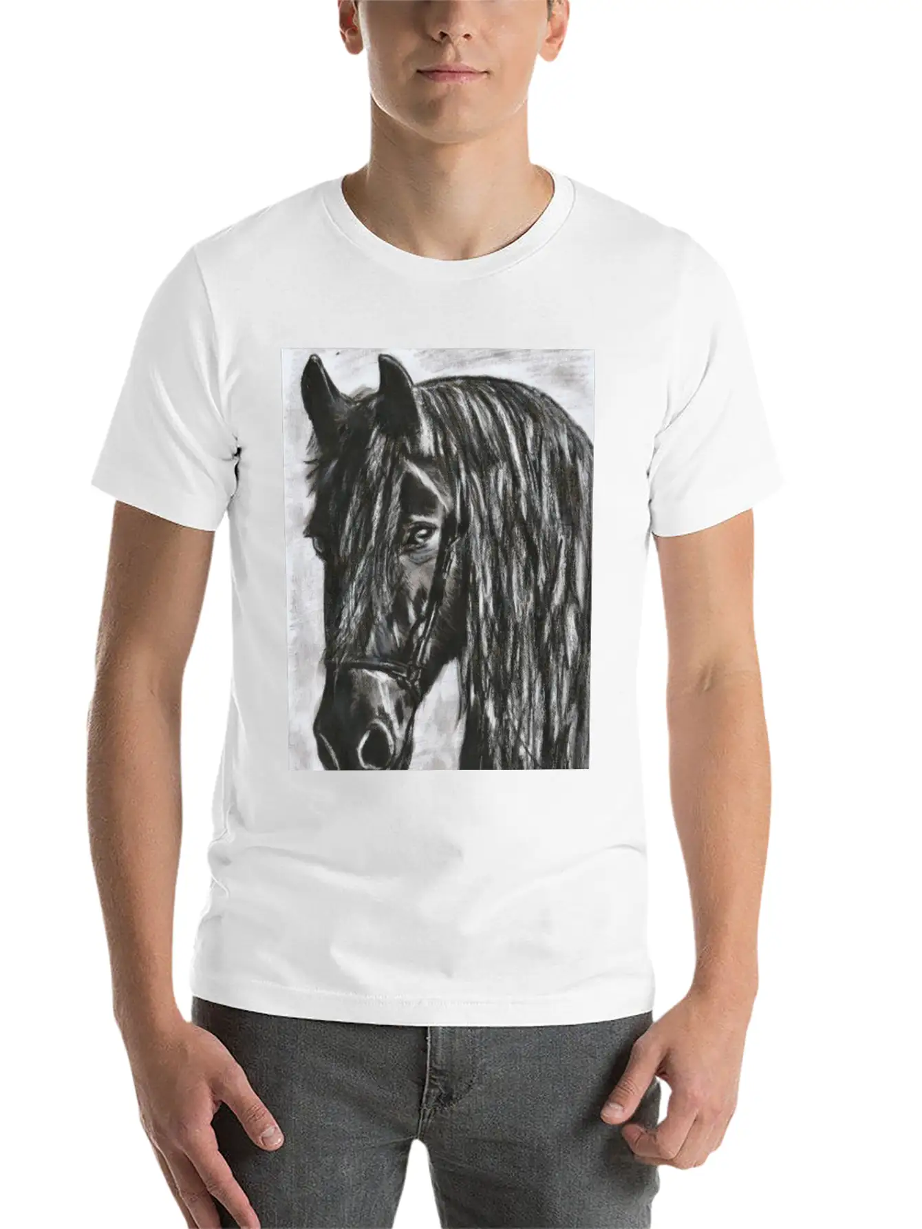 Black Horse Stylish Everyday T-Shirt – Unisex Basic Cotton Tee