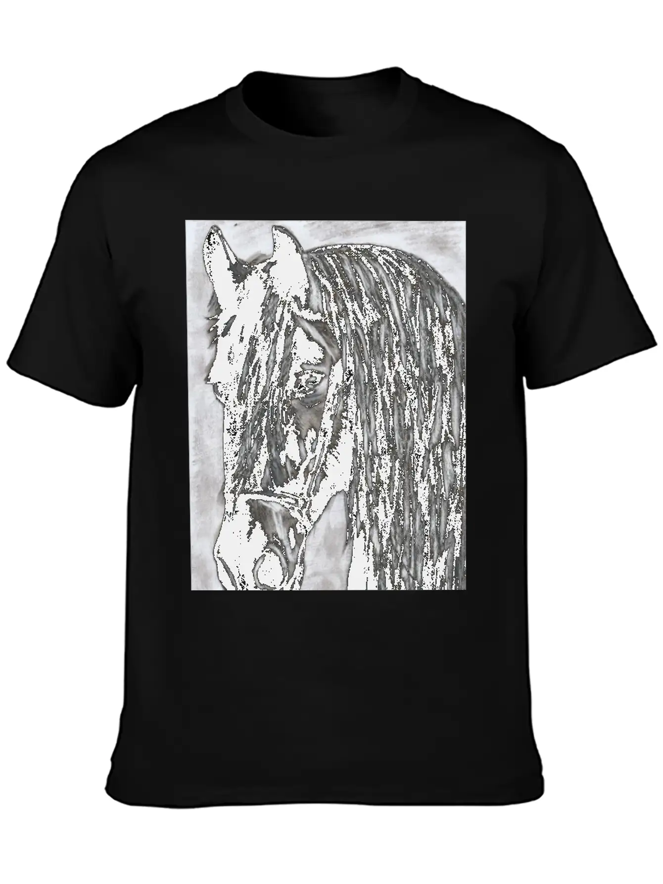 Black Horse Stylish Everyday T-Shirt – Unisex Basic Cotton Tee