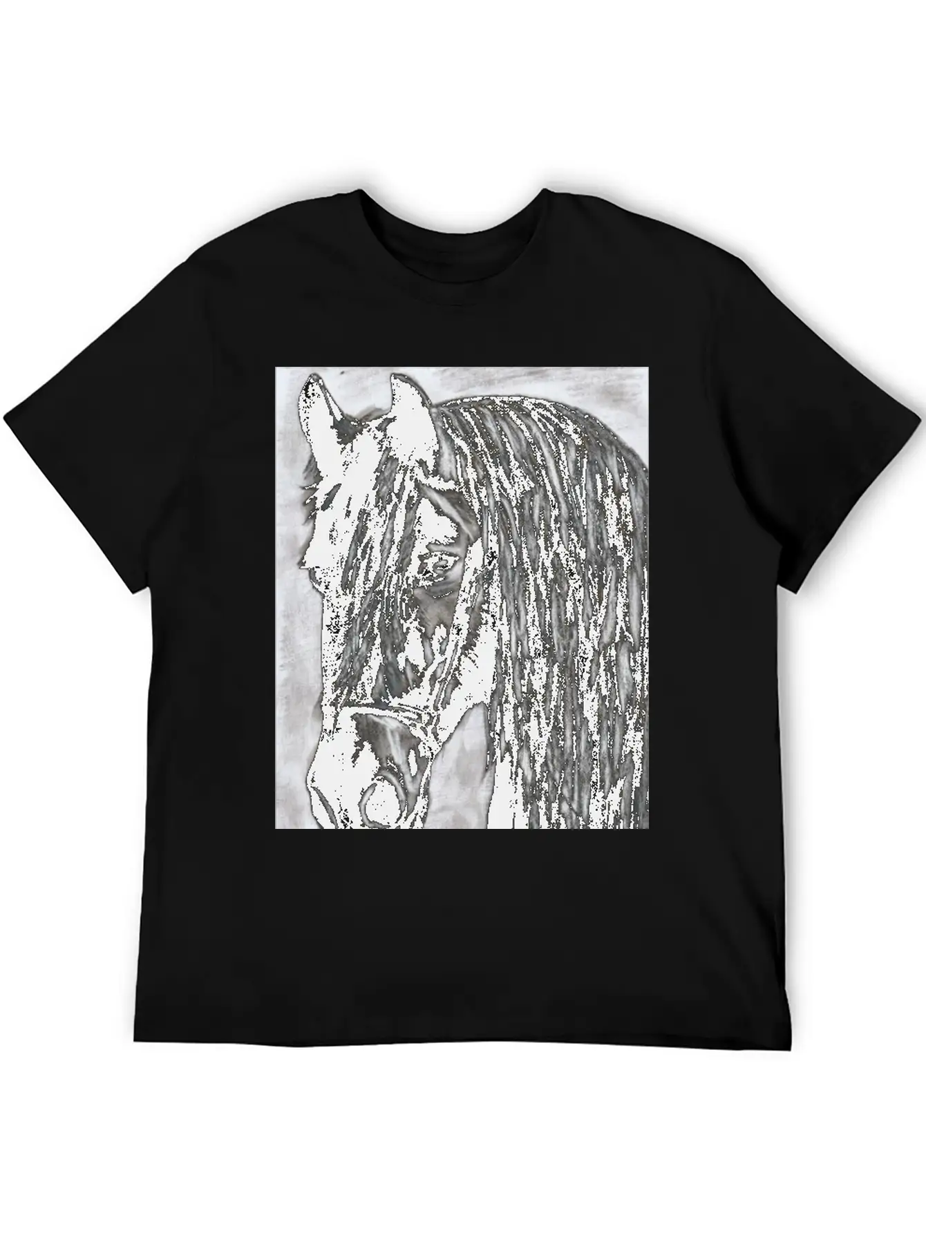 Black Horse Stylish Everyday T-Shirt – Unisex Basic Cotton Tee