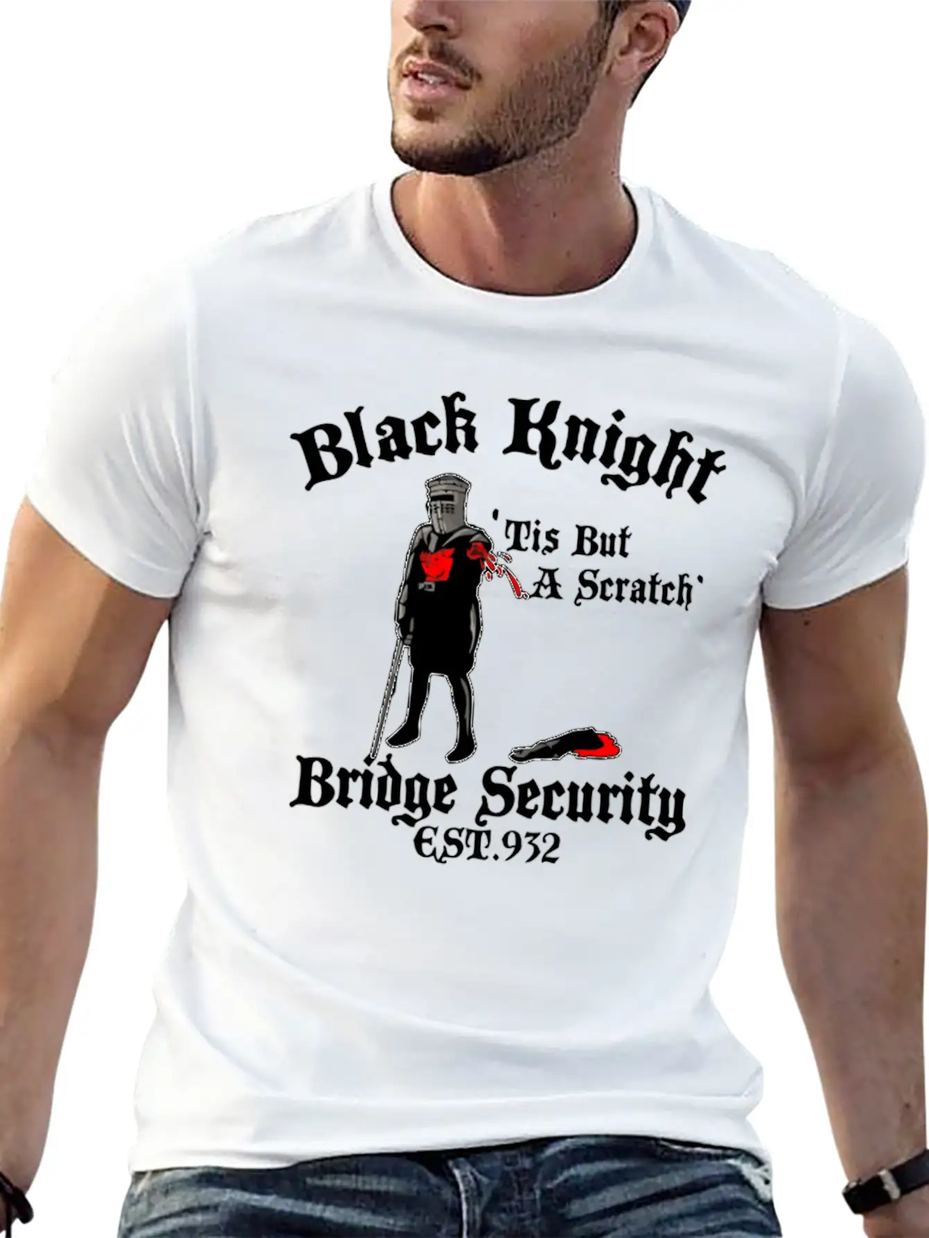Black Knight Bridge Security New Relaxed Everyday Tee – Lightweight And Durable Cotton