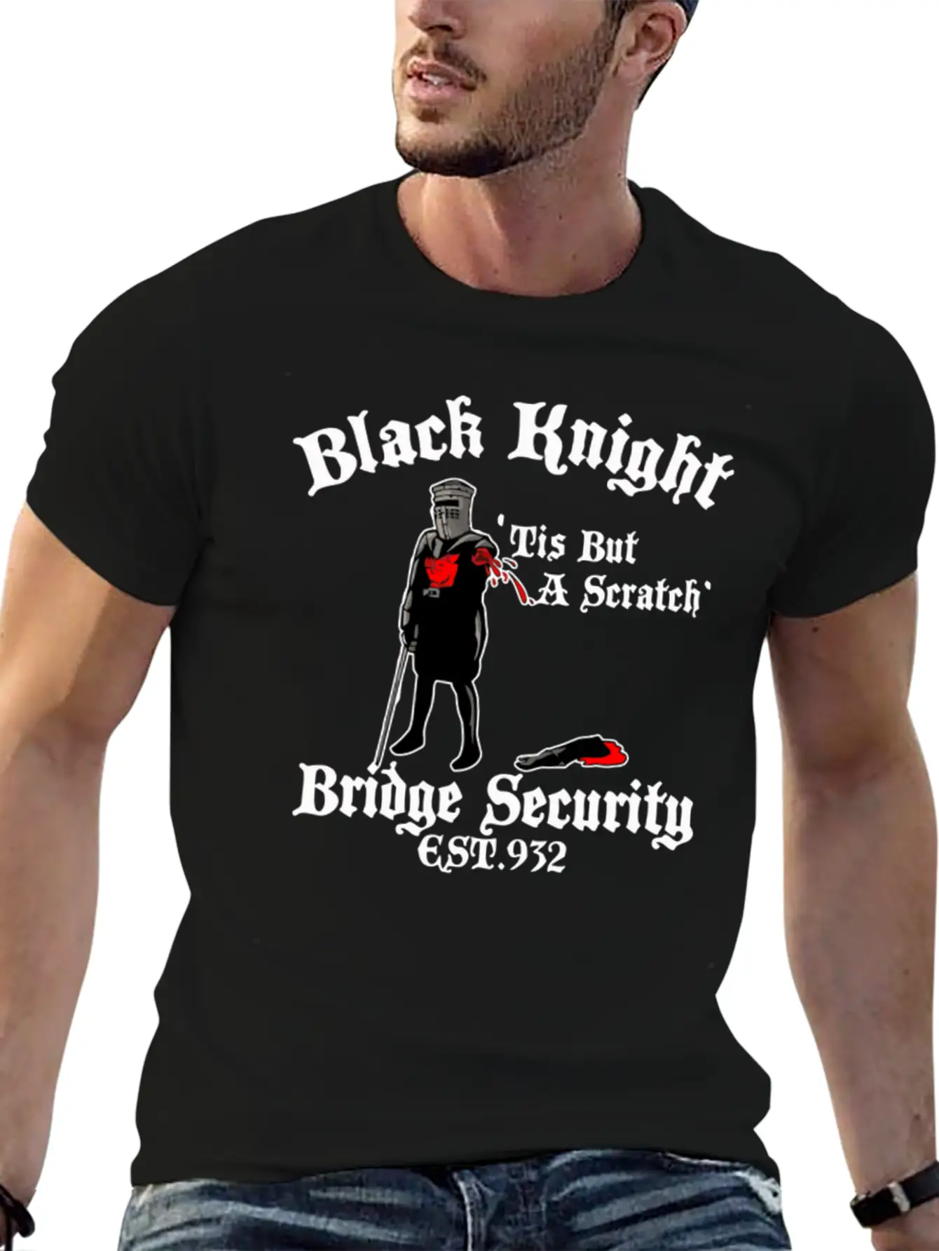Black Knight Bridge Security New Relaxed Everyday Tee – Lightweight And Durable Cotton