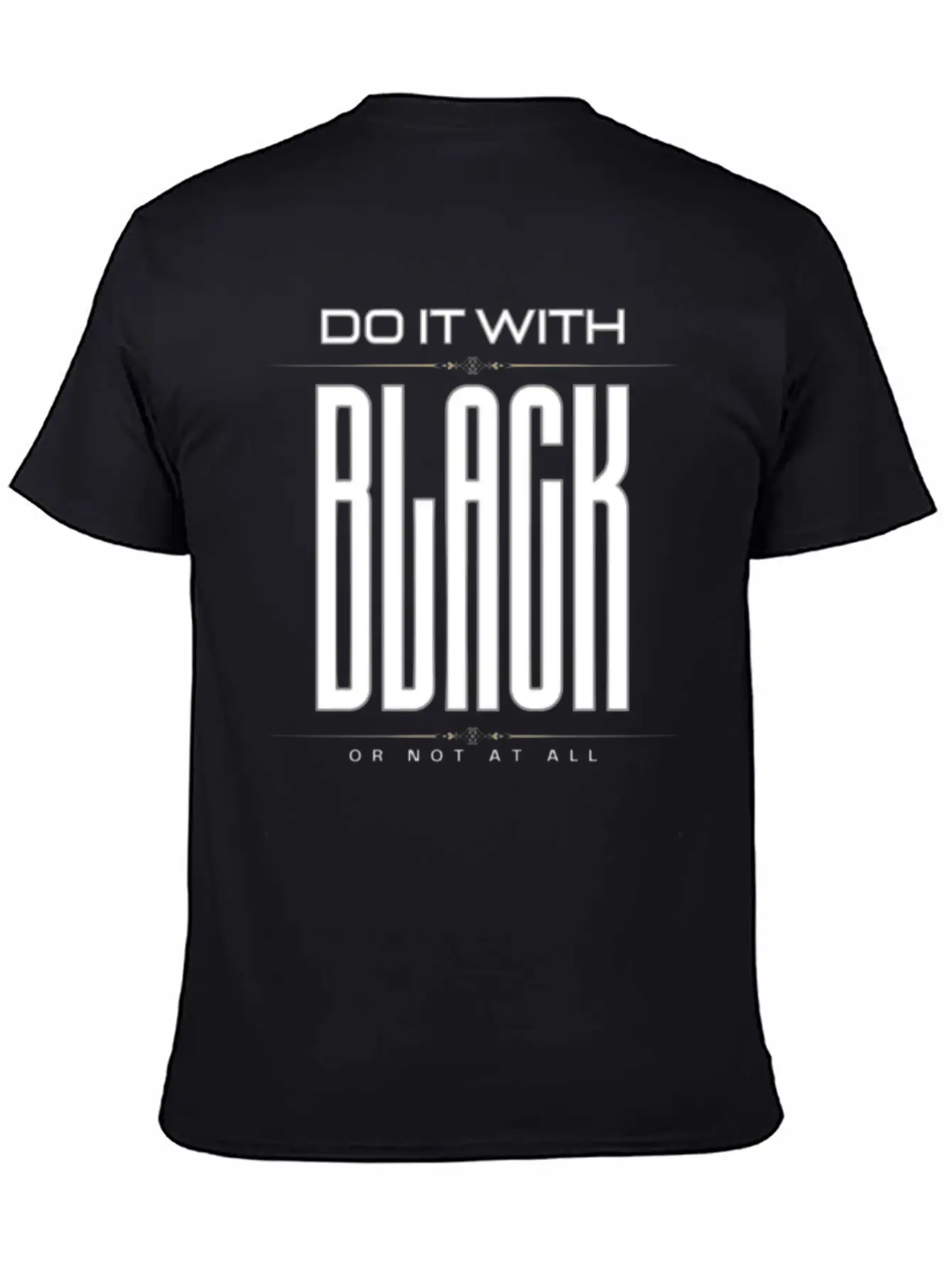 BLACK Letter Print And Gradient Color Crew Neck Relaxed Everyday Tee – Lightweight And Durable Cotton