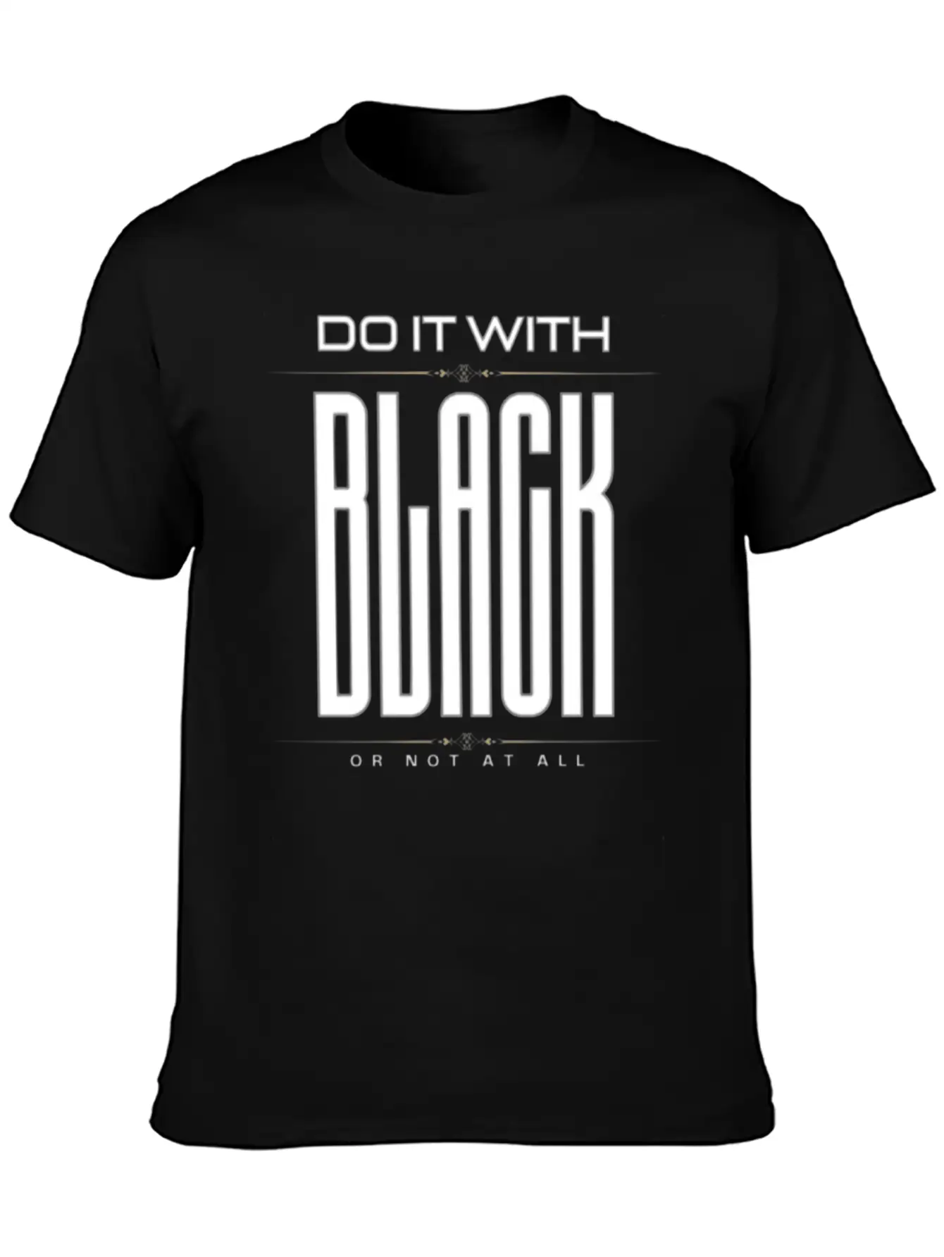 BLACK Letter Print And Gradient Color Crew Neck Relaxed Everyday Tee – Lightweight And Durable Cotton