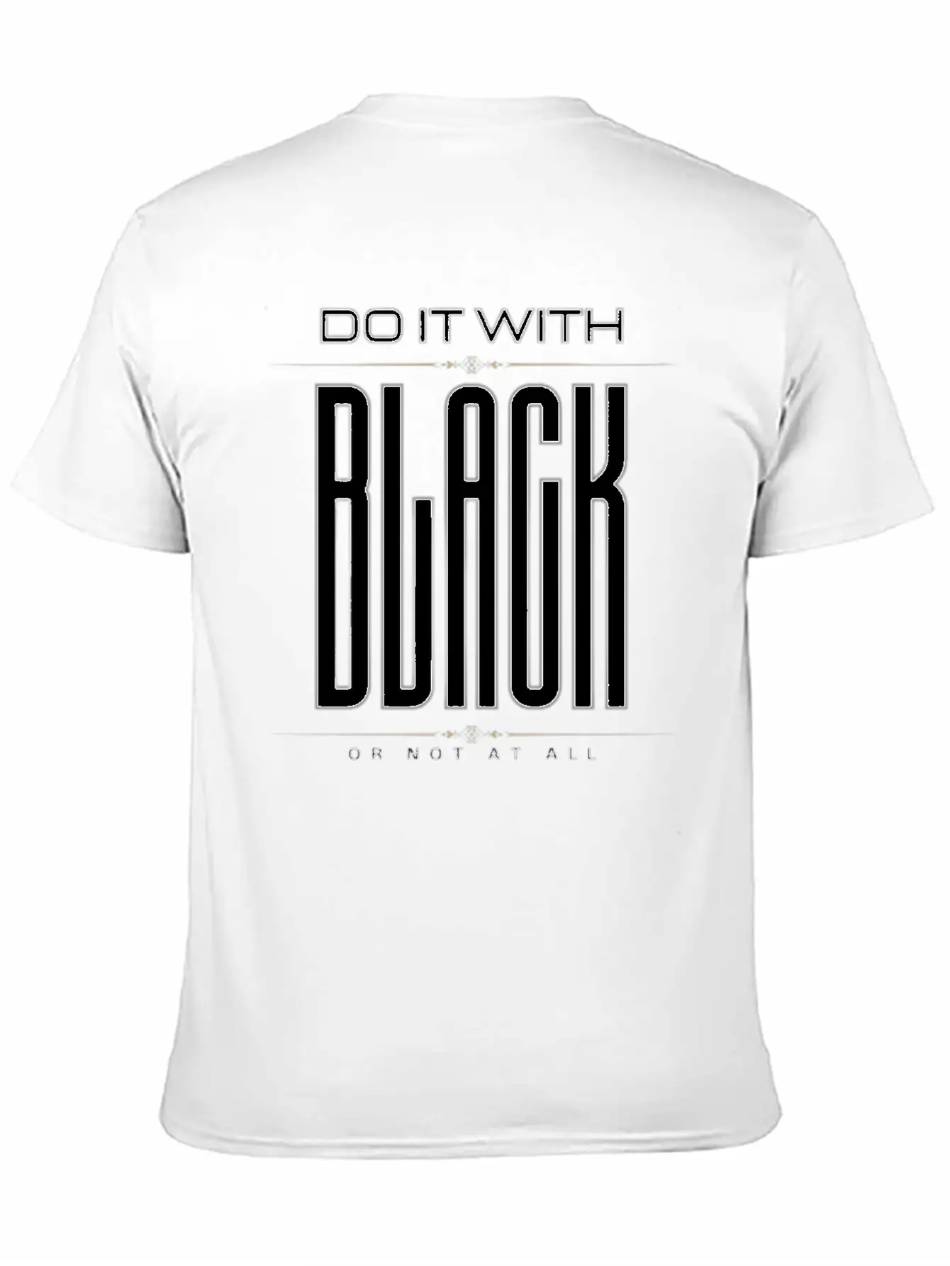 BLACK Letter Print And Gradient Color Crew Neck Relaxed Everyday Tee – Lightweight And Durable Cotton
