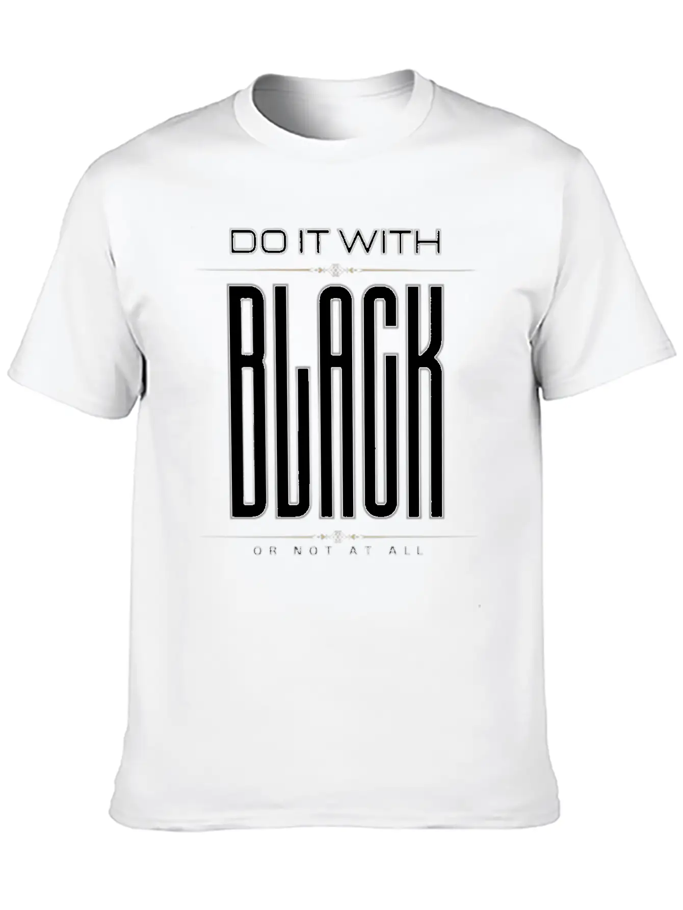 BLACK Letter Print And Gradient Color Crew Neck Relaxed Everyday Tee – Lightweight And Durable Cotton
