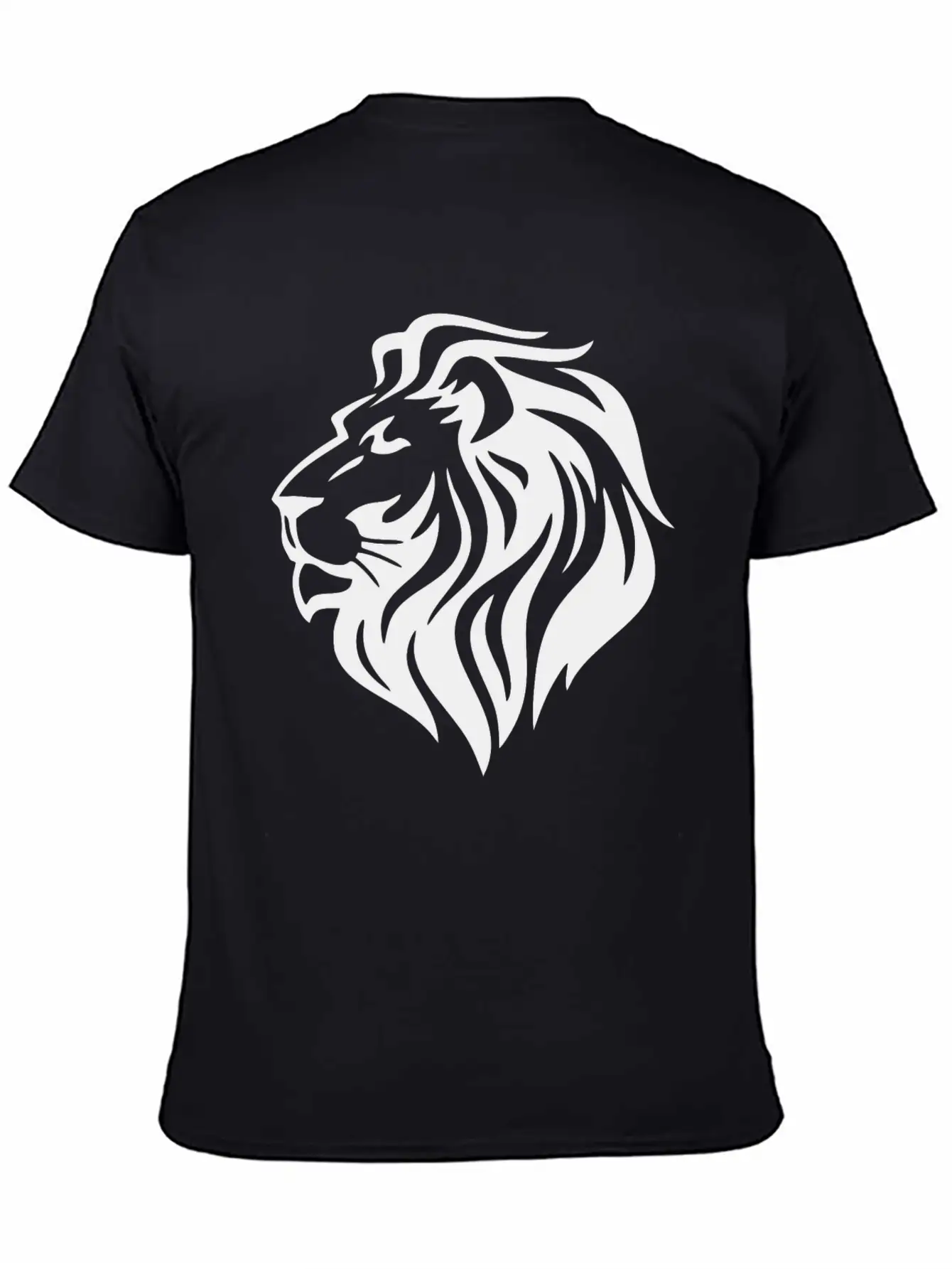 Black Lion Head Stylish Everyday T-Shirt – Unisex Basic Cotton Tee