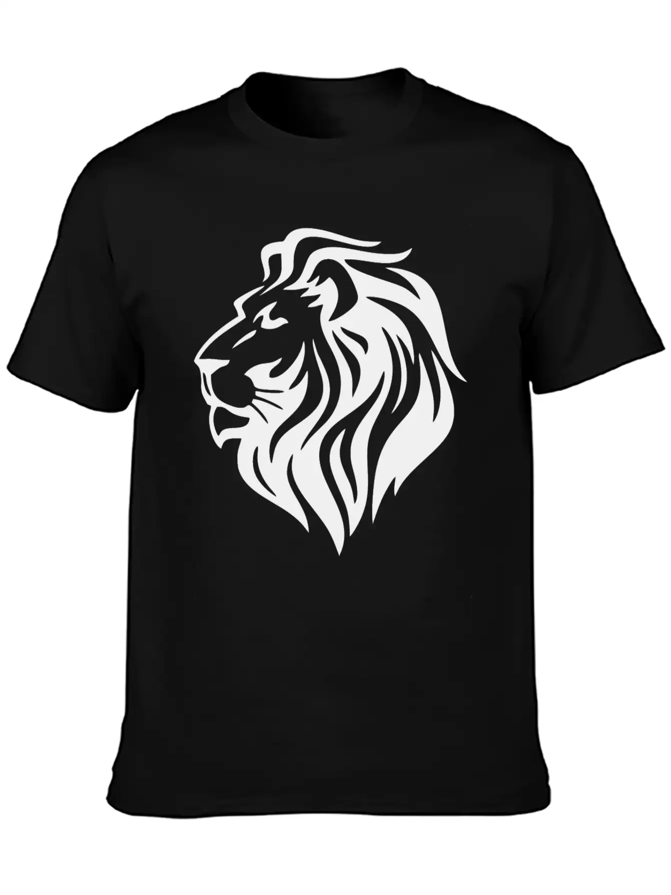 Black Lion Head Stylish Everyday T-Shirt – Unisex Basic Cotton Tee