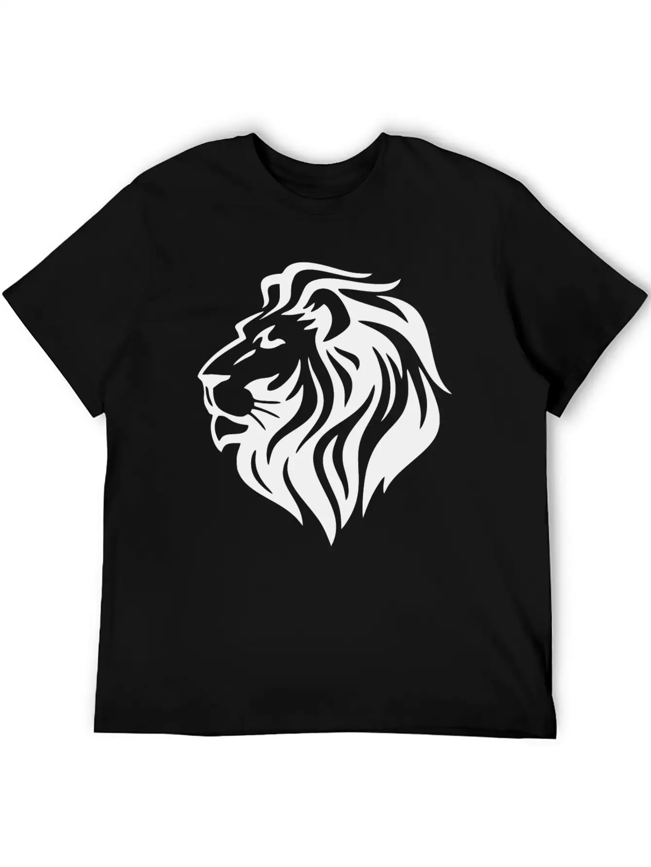 Black Lion Head Stylish Everyday T-Shirt – Unisex Basic Cotton Tee