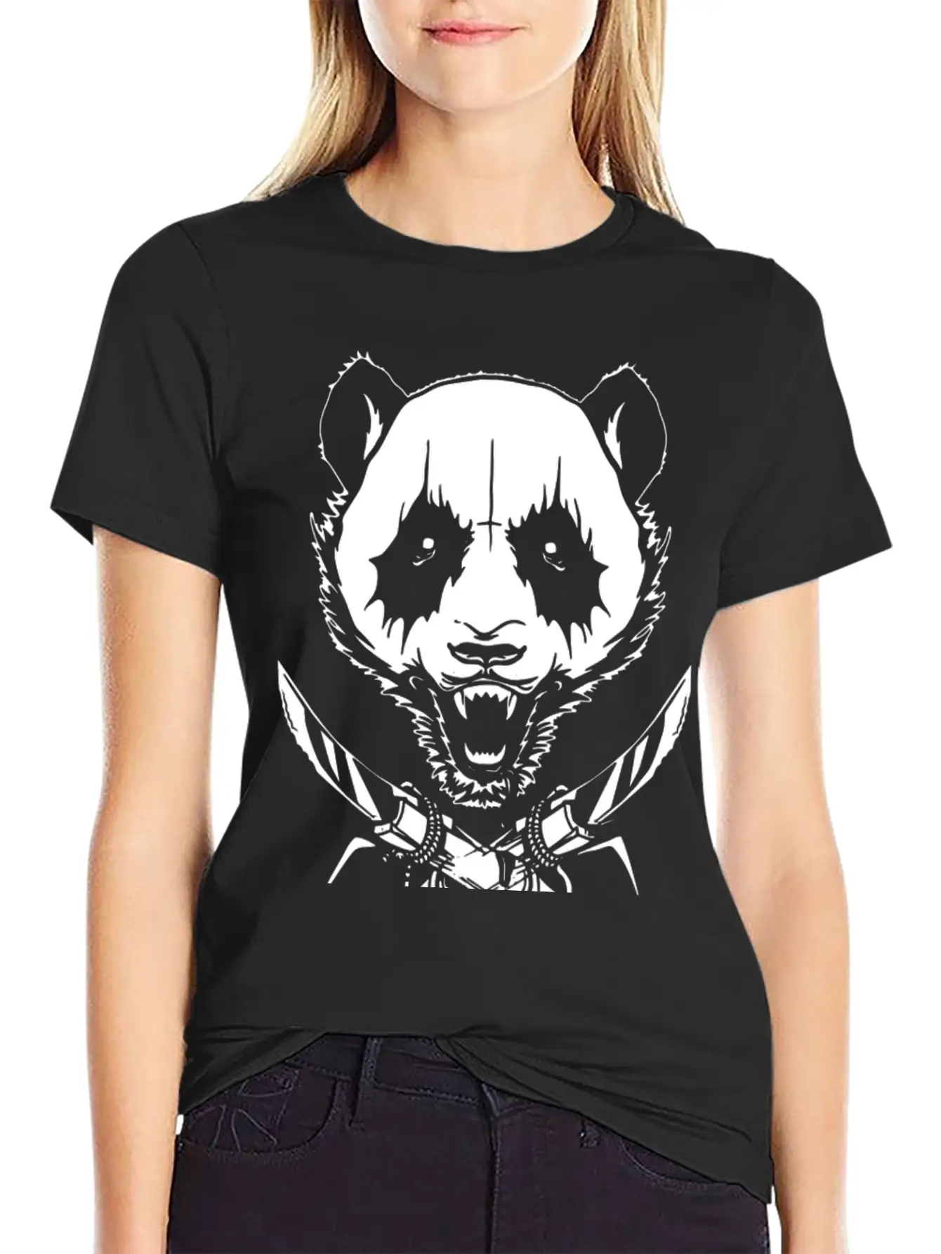 Black Metal Panda Timeless Short Sleeve Tee – Comfy And Minimalist Design