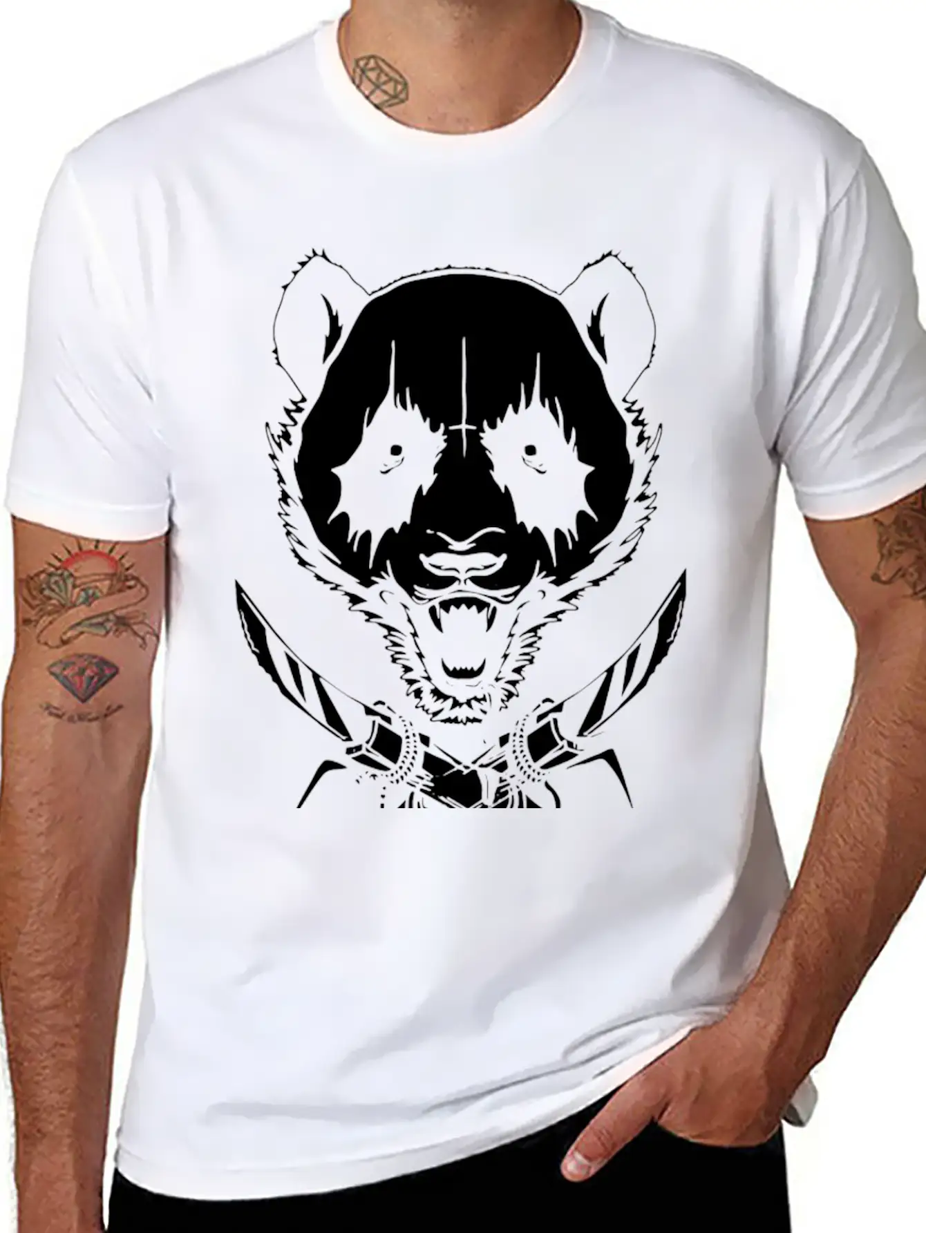 Black Metal Panda Timeless Short Sleeve Tee – Comfy And Minimalist Design