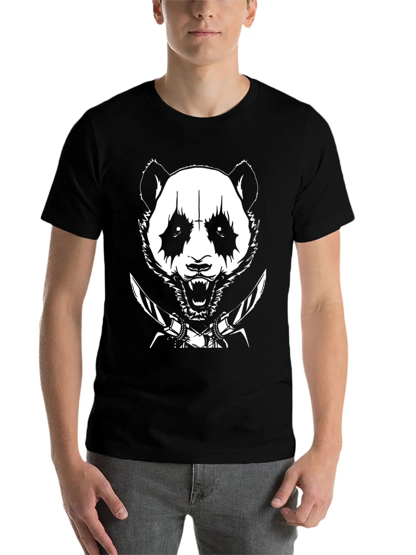 Black Metal Panda Timeless Short Sleeve Tee – Comfy And Minimalist Design