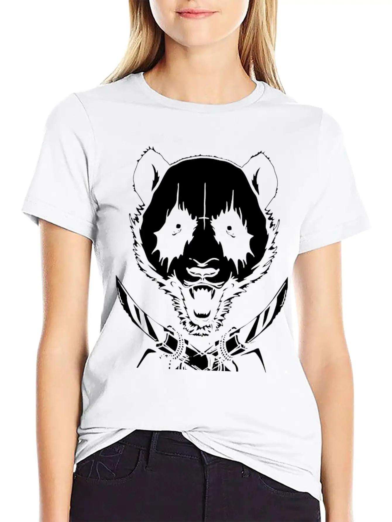 Black Metal Panda Timeless Short Sleeve Tee – Comfy And Minimalist Design