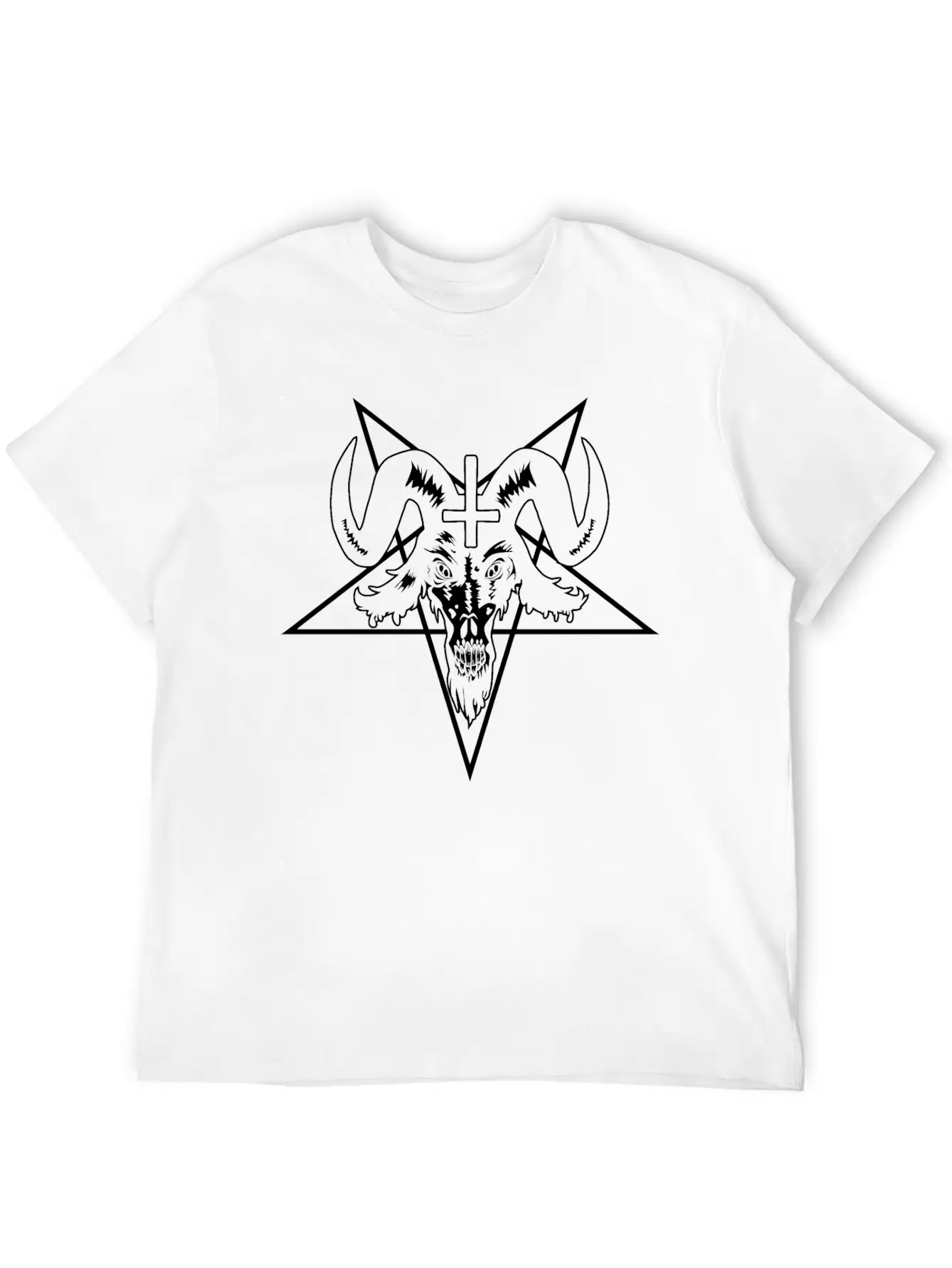 Black Metal Zombie Goat Pentagram Basic Graphic T-Shirt – Daily Comfort In Soft Cotton