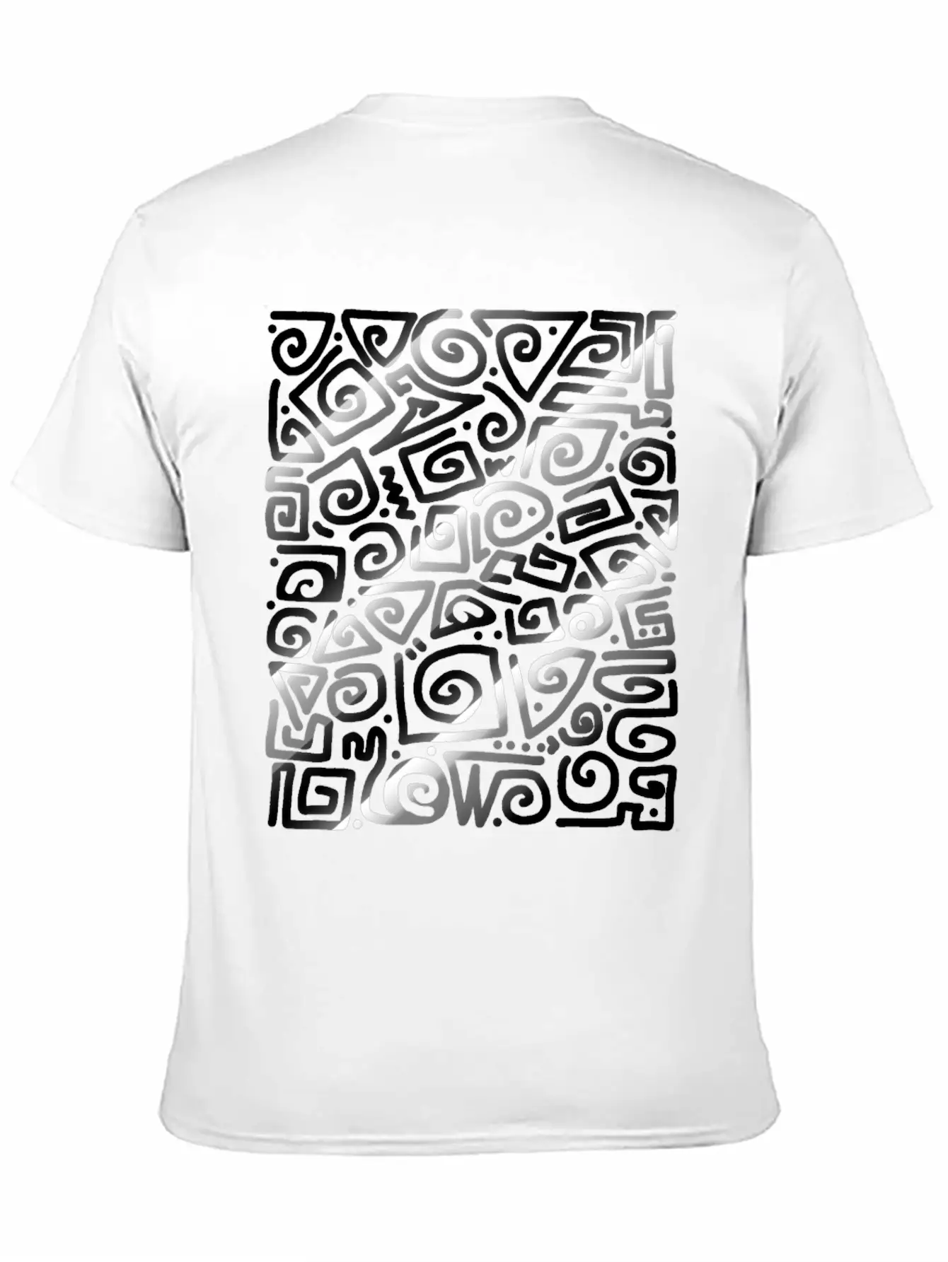 Black Spiral Doodle Art Unisex Short Sleeve Soft Cotton T-Shirt – Casual Everyday Wear