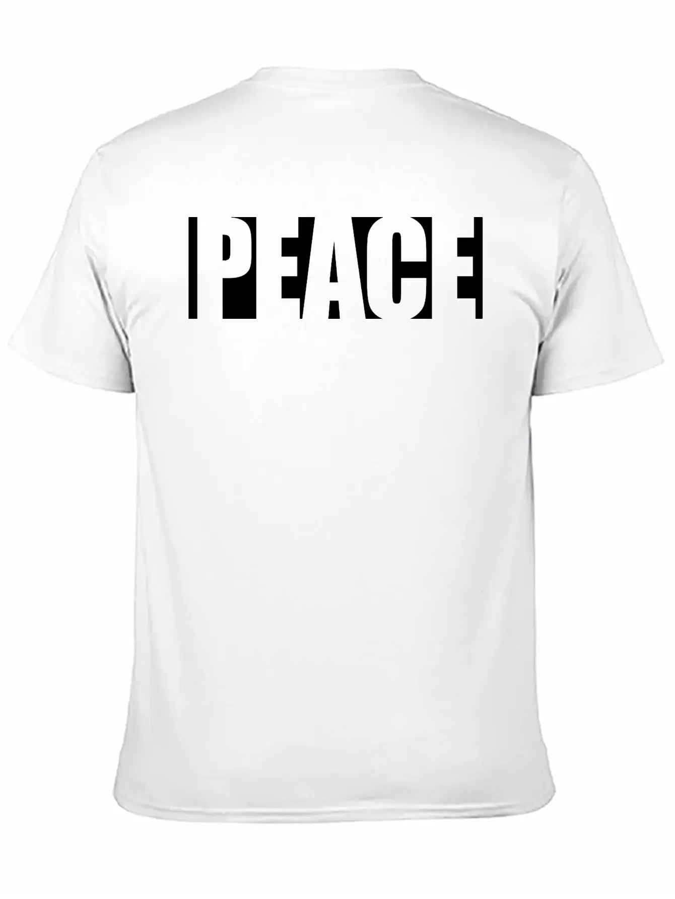 Black Text Peace Basic Graphic T-Shirt – Daily Comfort In Soft Cotton
