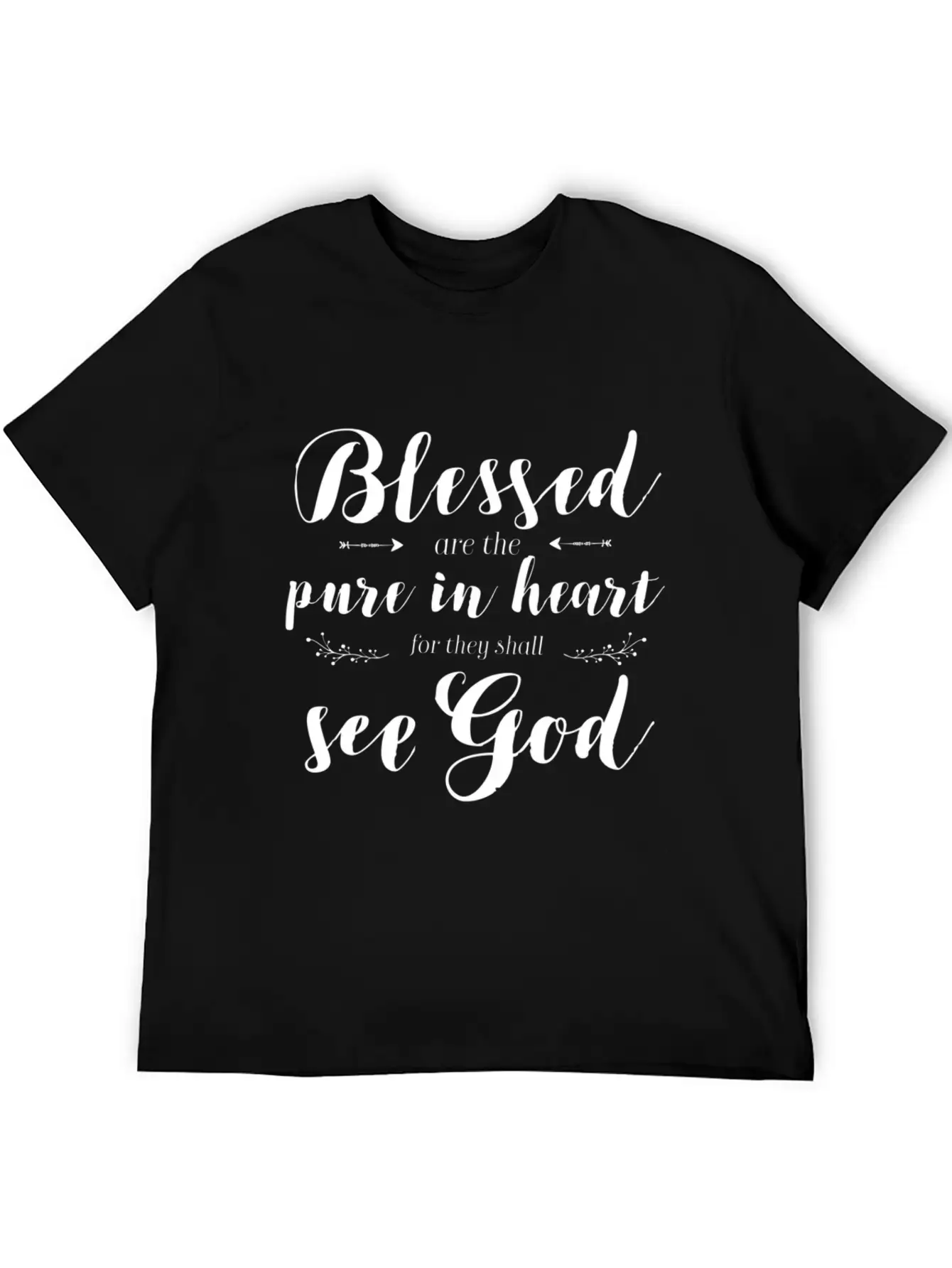 Blessed Pure In He Jesus Beatitudes Bible Verse Qu Essential Unisex Summer Tee – Soft Cotton Casual Fit